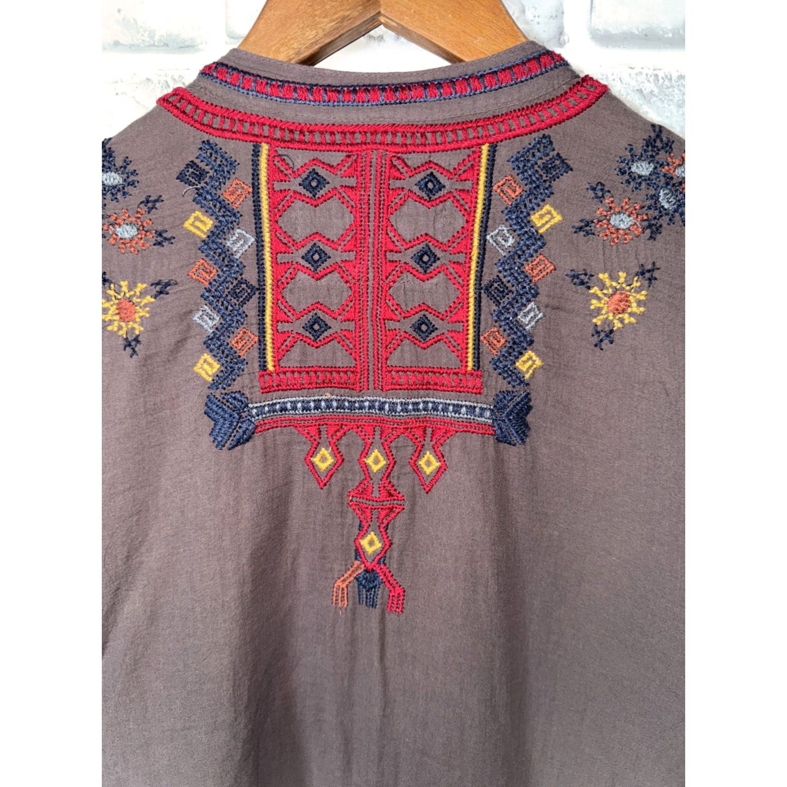 Johnny Was Johnny Was BIYA Embroidered Tunic Shirt Womens S Multicolor Cotton Size S / US 4 / IT 40 - 7 Thumbnail