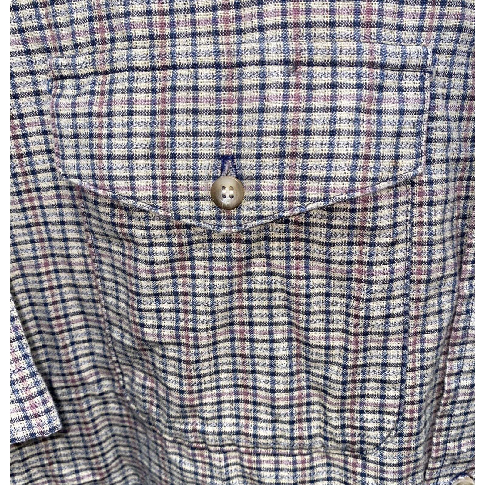 Vintage Rough Stuck Men's Brown Plaid Short Sleeve Button-Up Shirt 2XL Cotton Men's Clothing Size US XXL / EU 58 / 5 - 4 Thumbnail