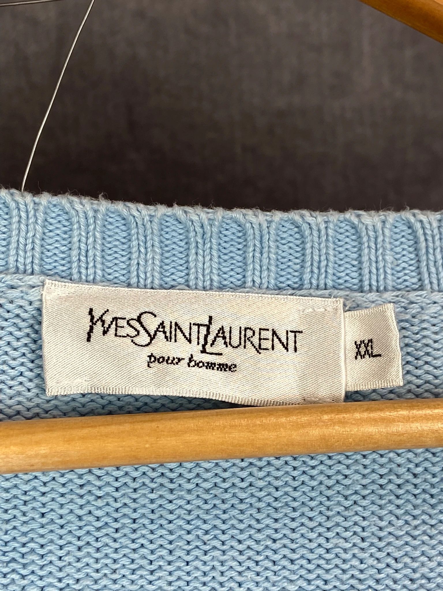 Saint Laurent Paris Yves Saint Laurent Light Blue Sweater XL Vintage Size US XL / EU 56 / 4 - 3 Thumbnail