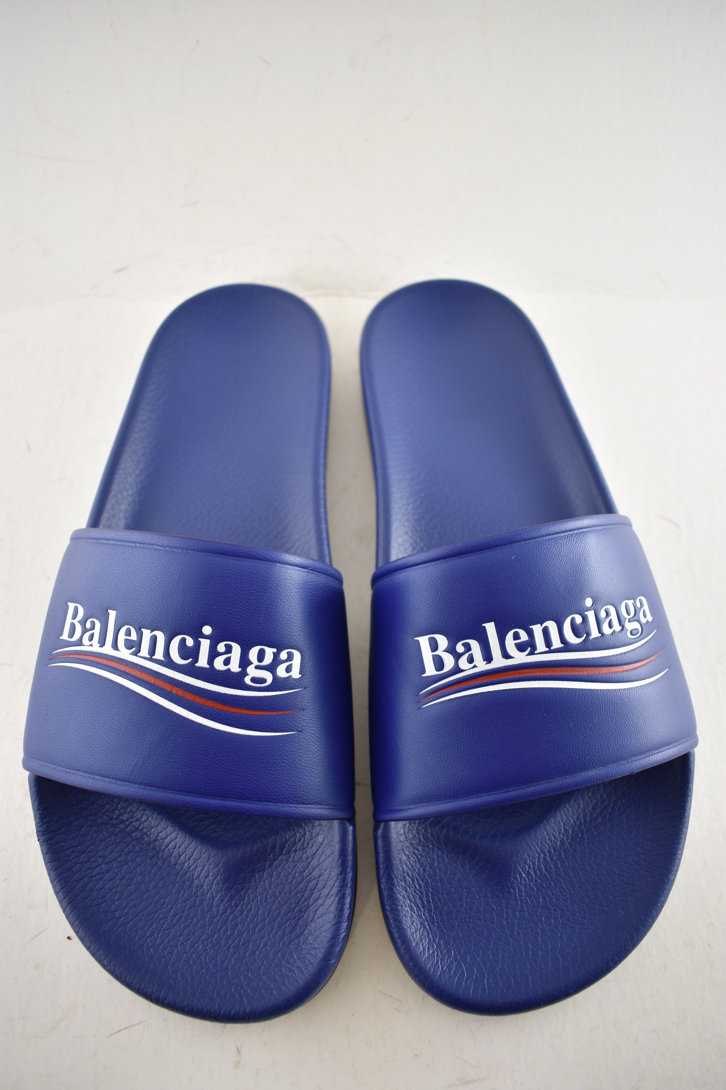 Balenciaga Leather Campaign Logo Slide Pool Sandal Flip Flop Flat 44 11 Size US 11 / EU 44 - 6 Thumbnail