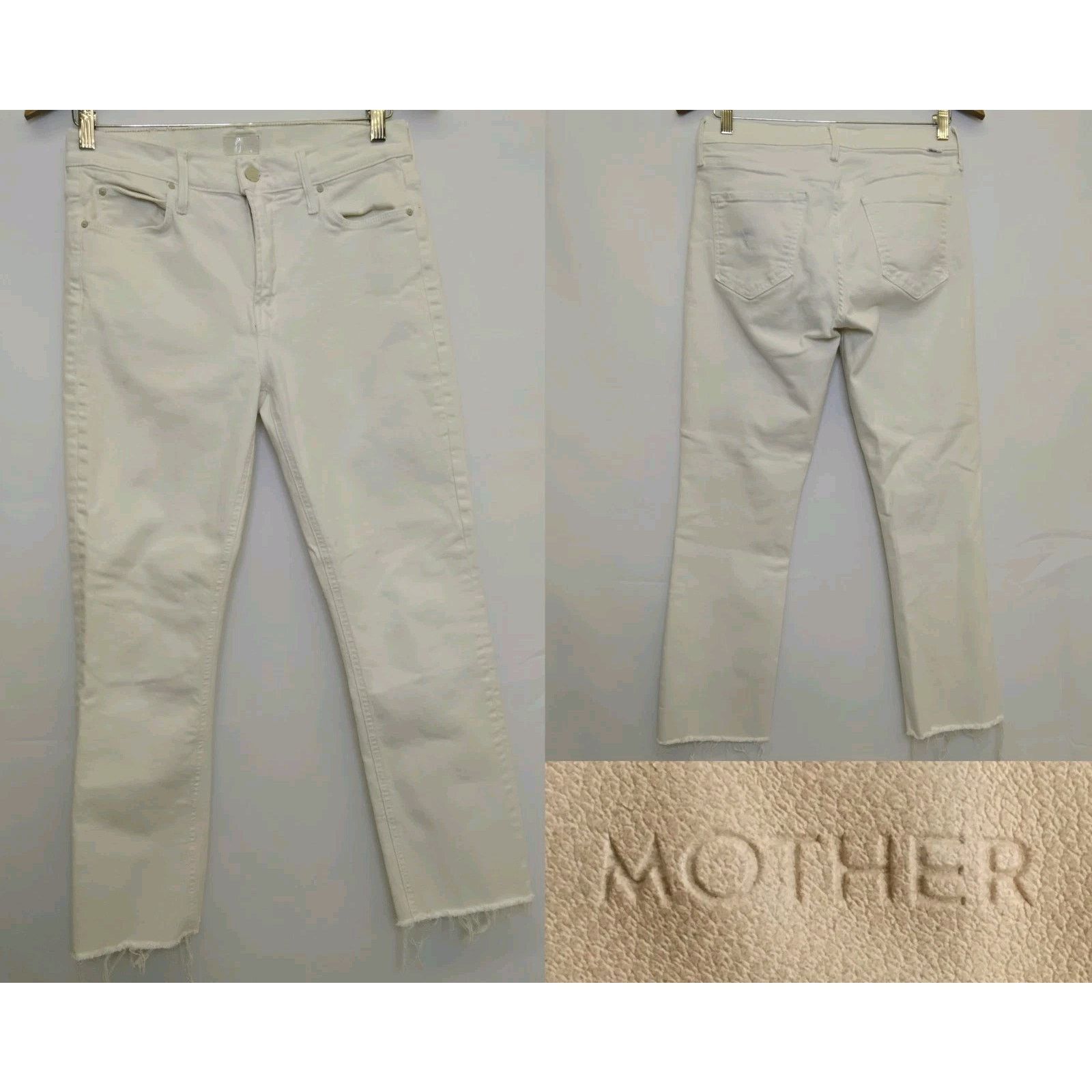 MOTHER Mother The Mid Rise Dazzler Jeans Women's 29 White Crop Size 29" - 1 Thumbnail