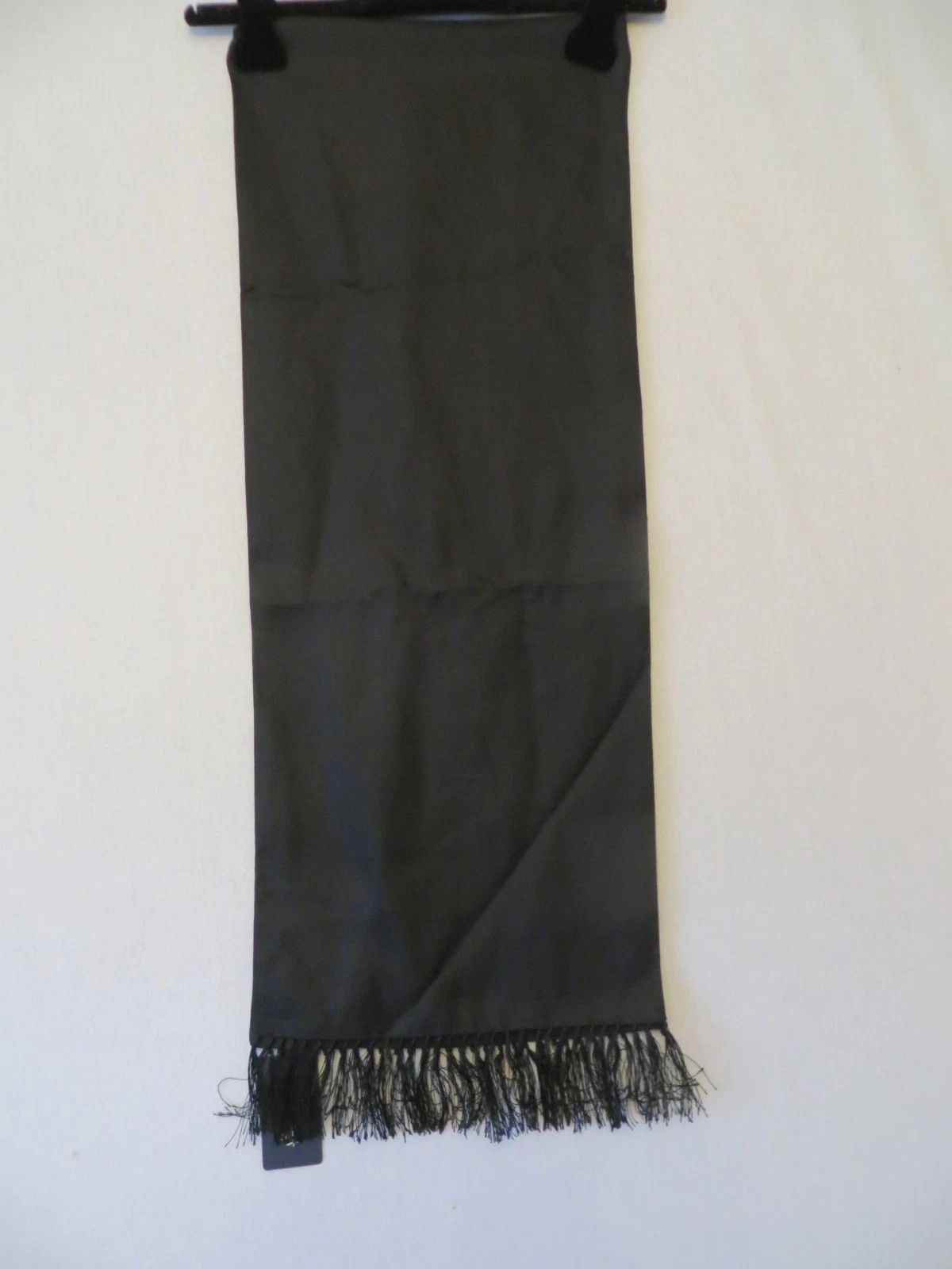 Drake's BLACK 100% SILK EVENING DINNER SCARF Size ONE SIZE - 2 Thumbnail