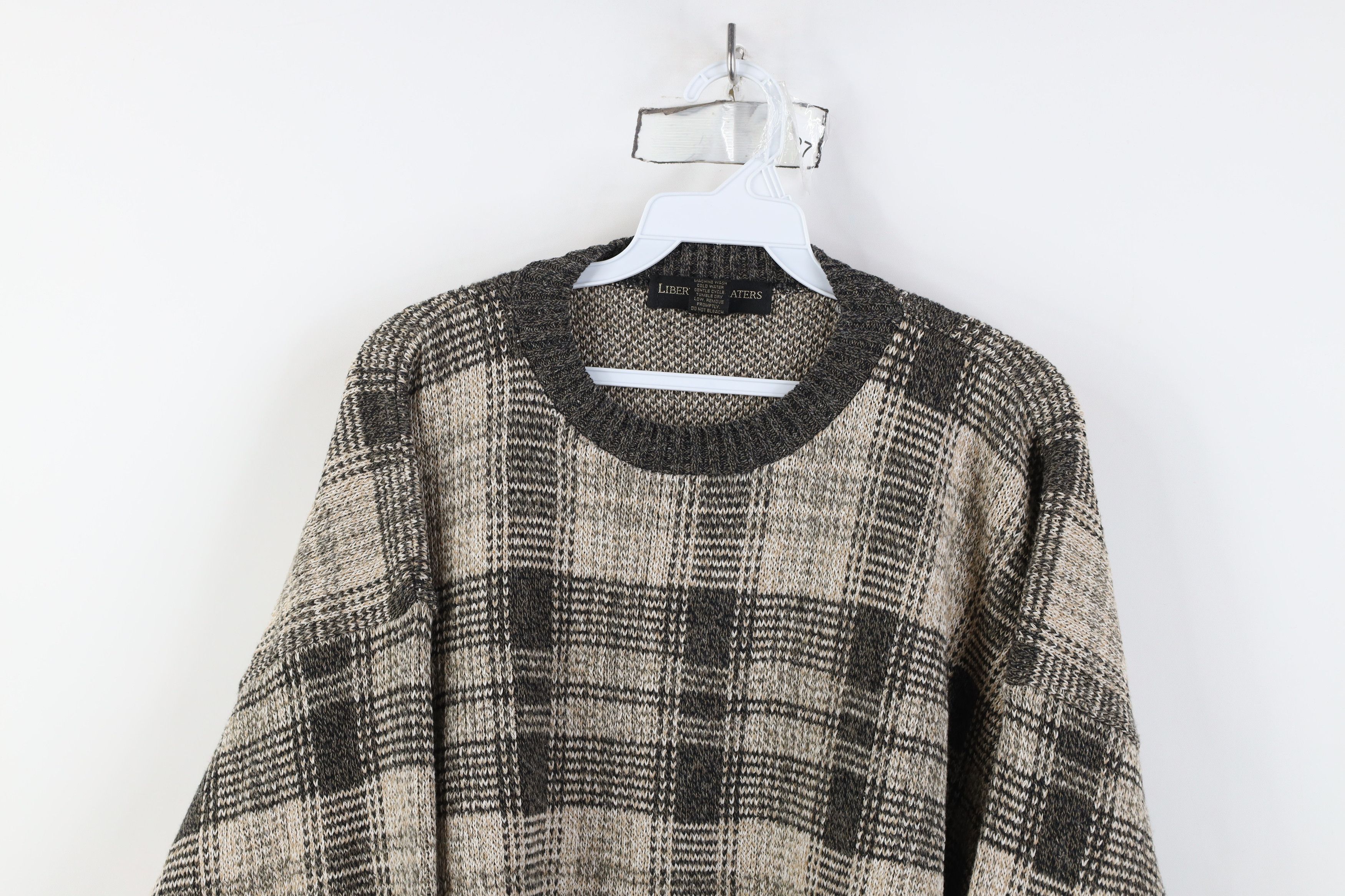 Vintage Vintage 90s Streetwear Crewneck Sweater Earth Tone Plaid USA Size US XL / EU 56 / 4 - 2 Thumbnail