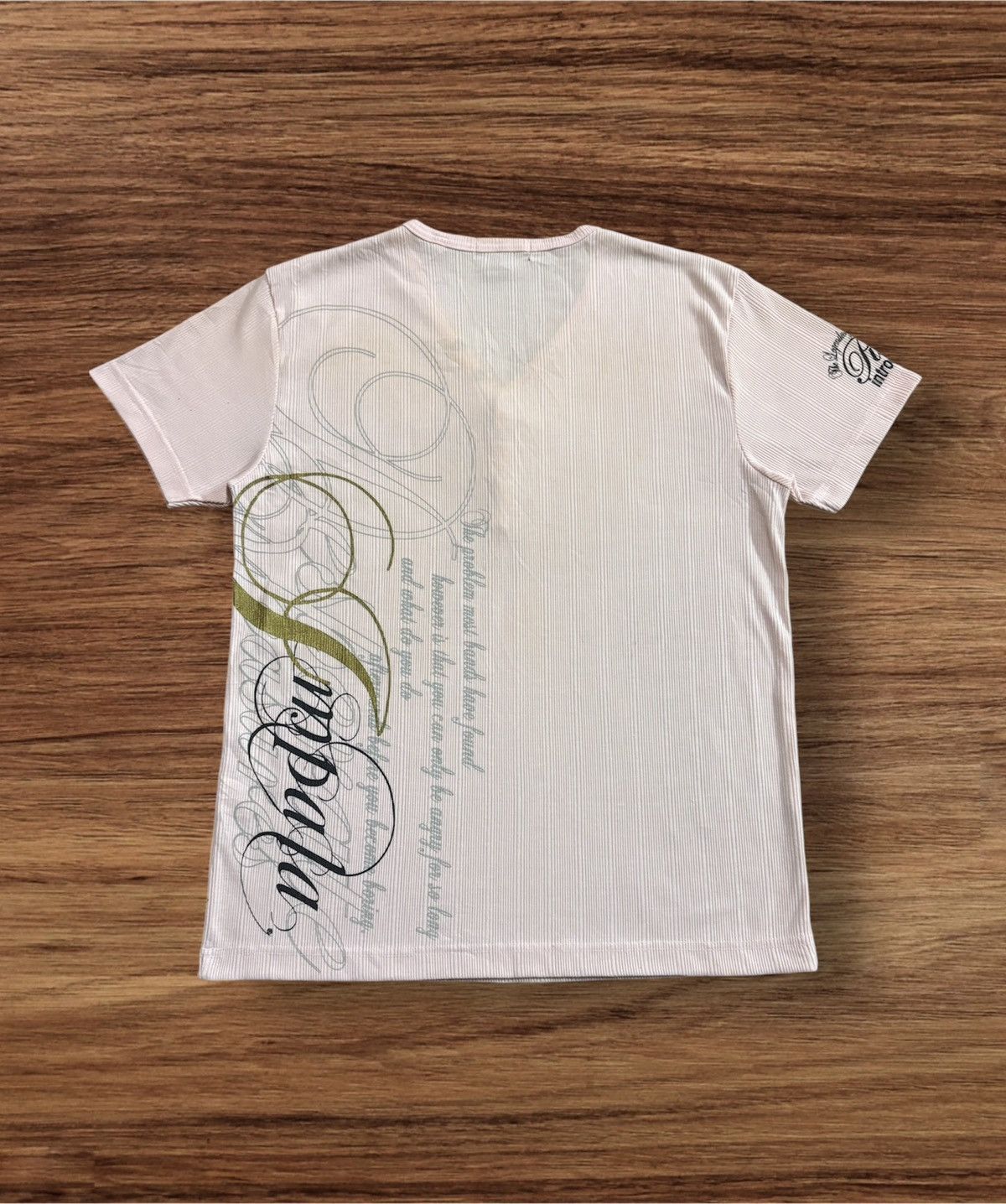 Japanese Brand IMPALA Button Up Vneck Poem Design Tee Size US M / EU 48-50 / 2 - 2 Thumbnail