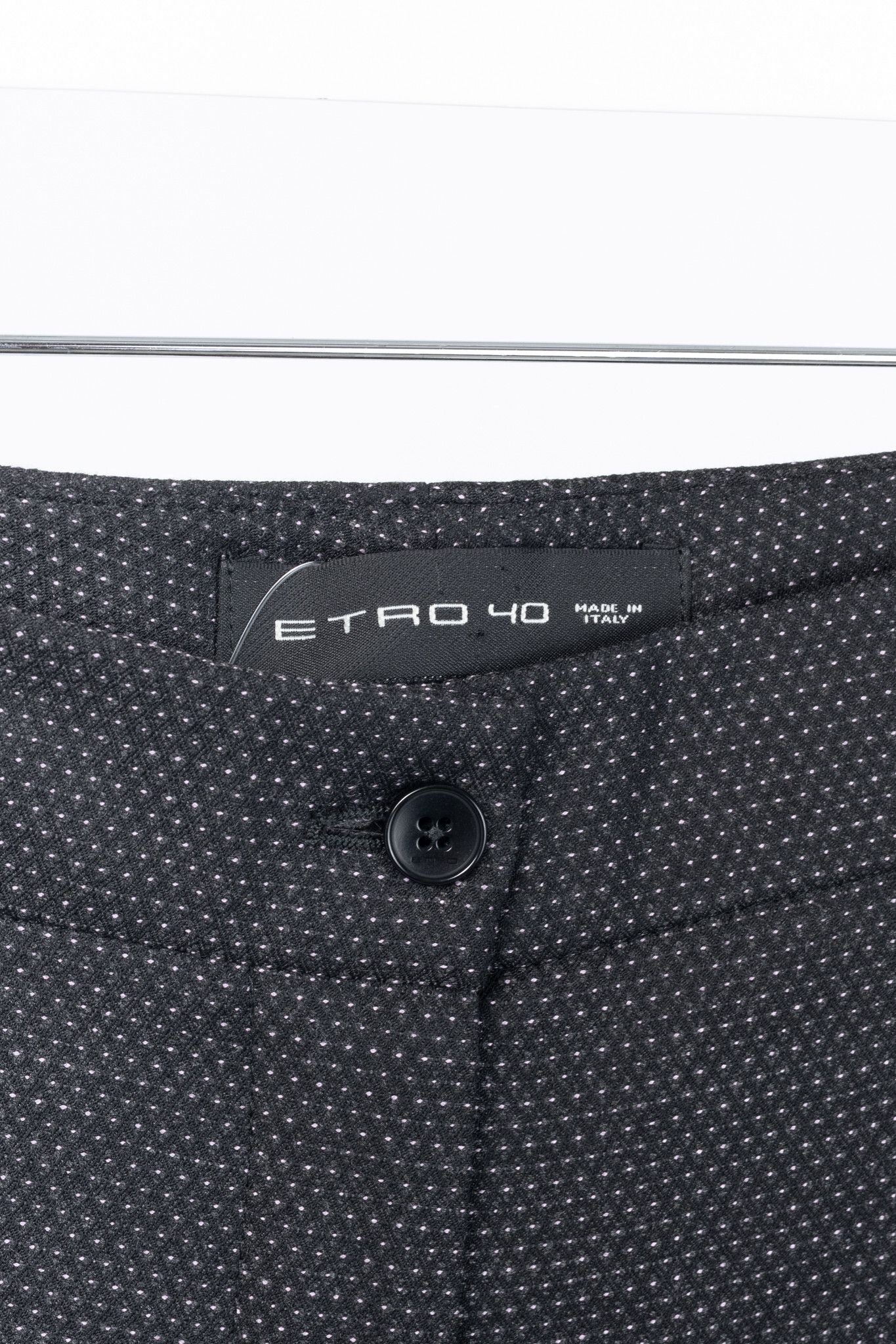 Etro Etro Black Micro-Dot Wool-Blend Cuffed Trousers Size 27" / US 4 / IT 40 - 4 Thumbnail