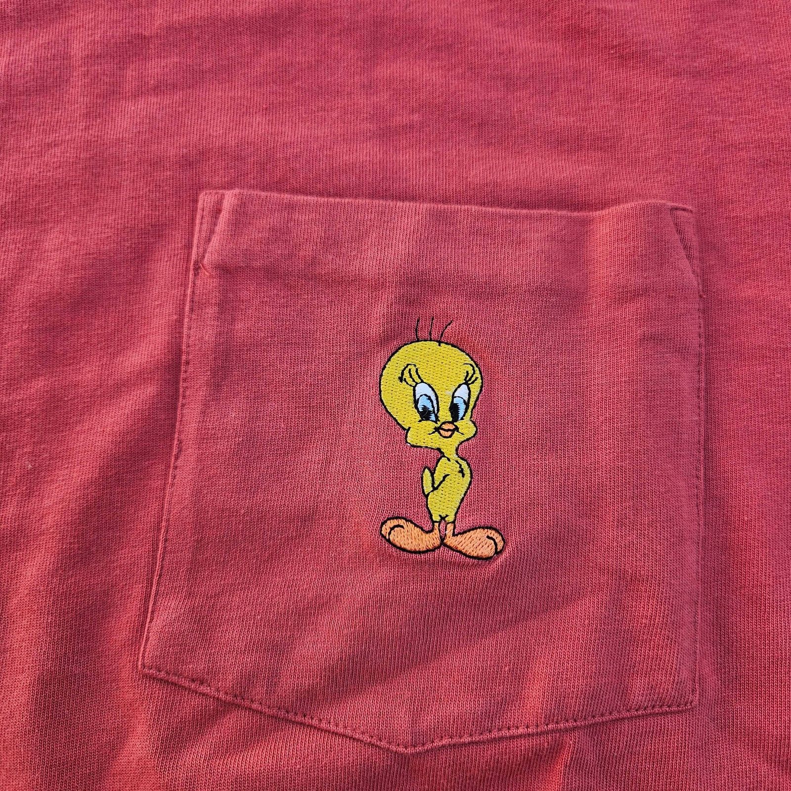 &Daughter Vintage Tweety Bird Pocket Tee Size M Peach Size M / US 6-8 / IT 42-44 - 2 Thumbnail