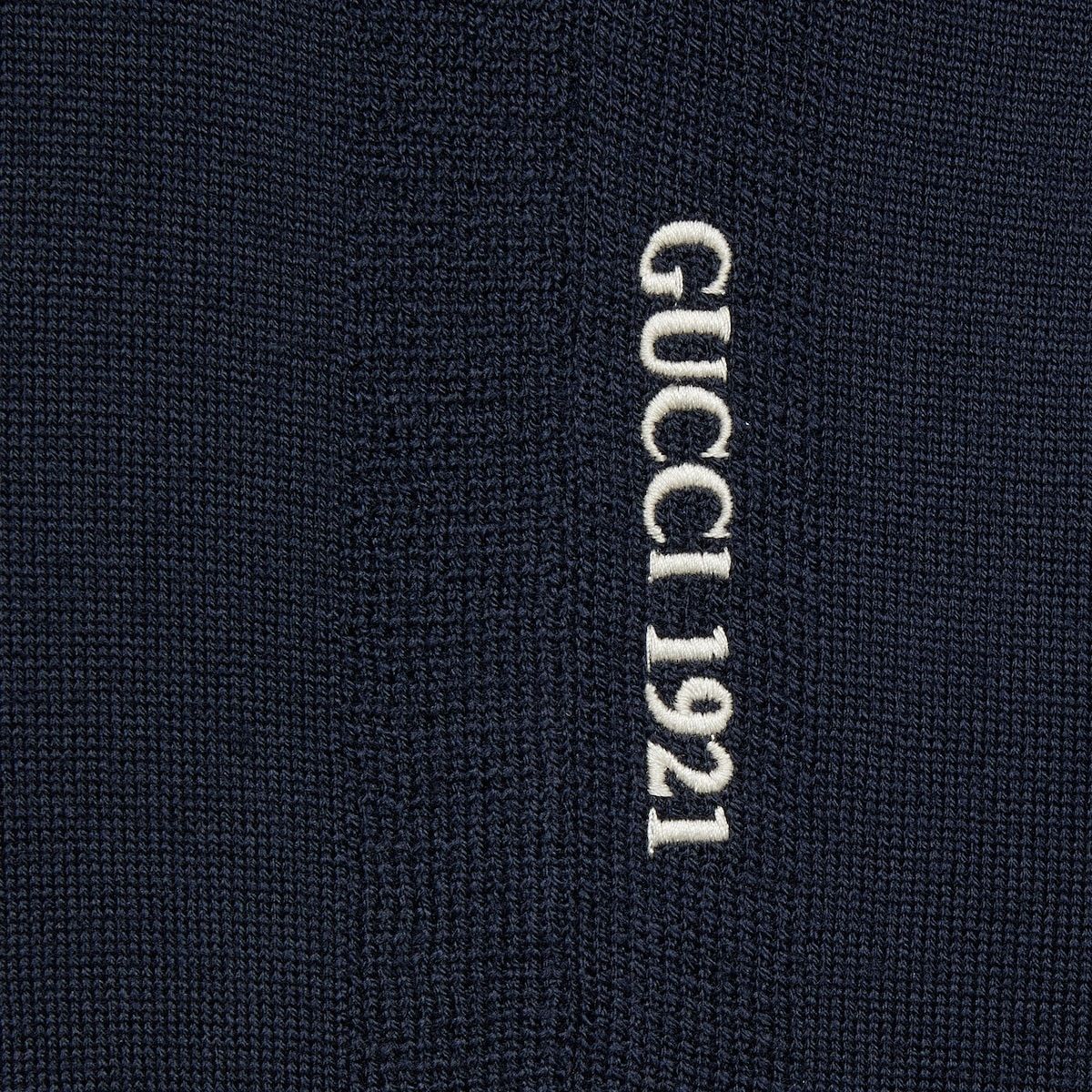 Gucci o1s1wg111025 Wool Sweater With Gucci Embroidery in Dark Blue Size US S / EU 44-46 / 1 - 4 Thumbnail