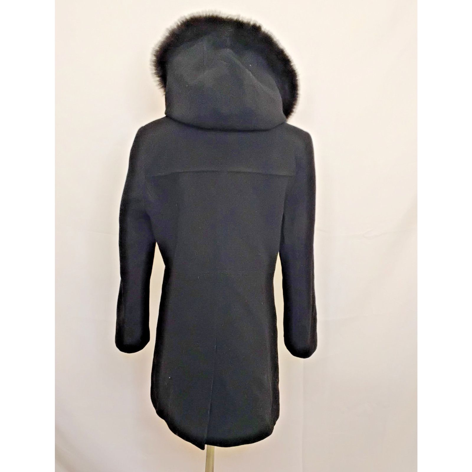 Pendleton Pendleton Wool Coat Women's 10 Petite Black Fox Fur Trim Size L / US 10 / IT 46 - 3 Thumbnail