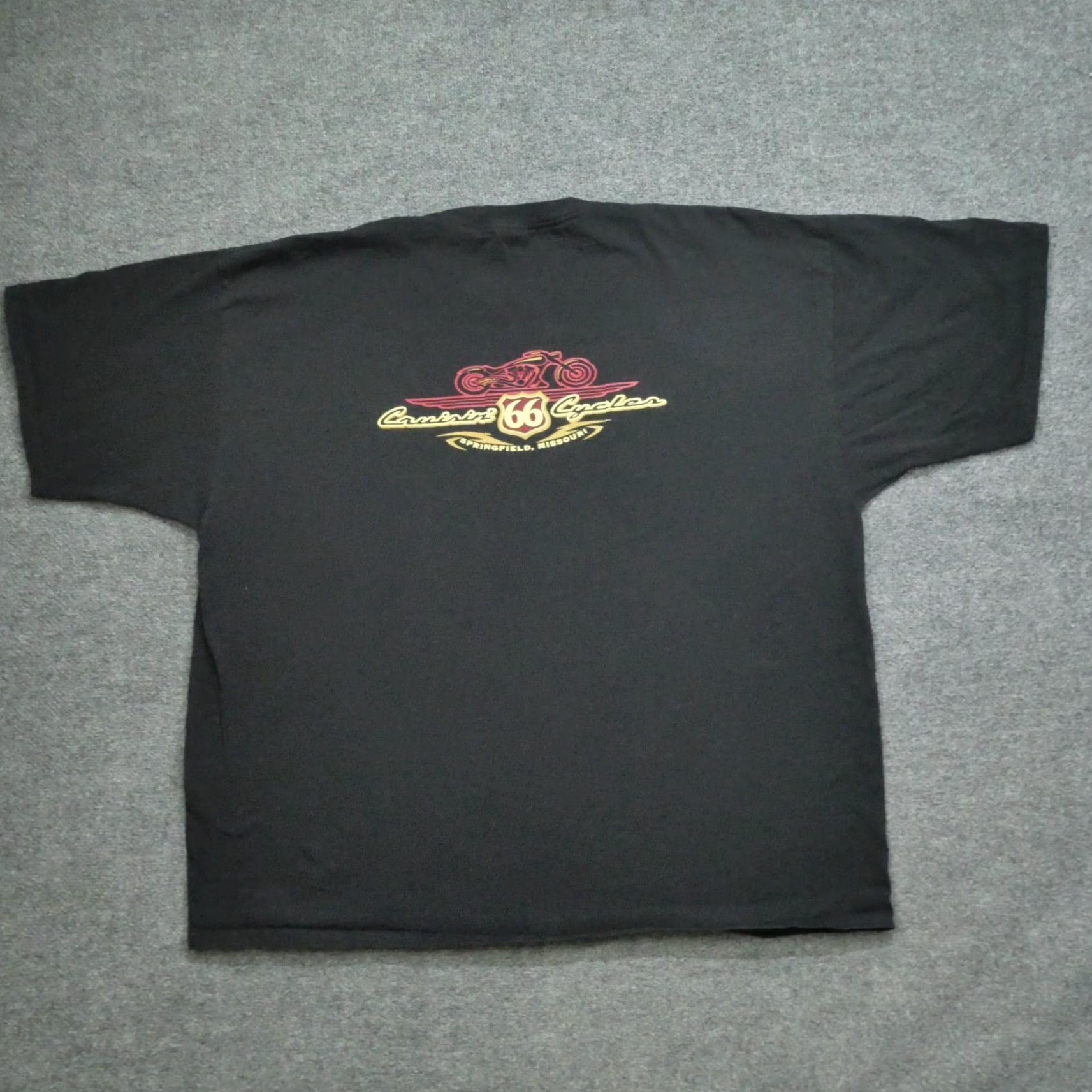 Gildan VINTAGE Motorcycle T Shirt Adult 3XL Black Springfield Missouri Chopper Route 66 Y2K Gildan Mens Shirts Size US XXL / EU 58 / 5 - 2 Thumbnail