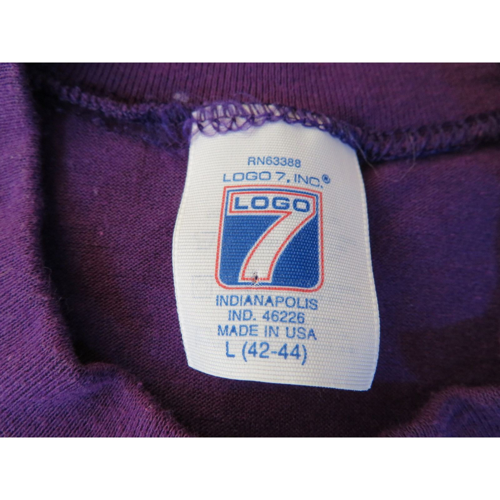 Logo 7 Minnesota Vikings T-Shirt Logo 7 Purple Sz L Made in USA Size US L / EU 52-54 / 3 - 3 Thumbnail