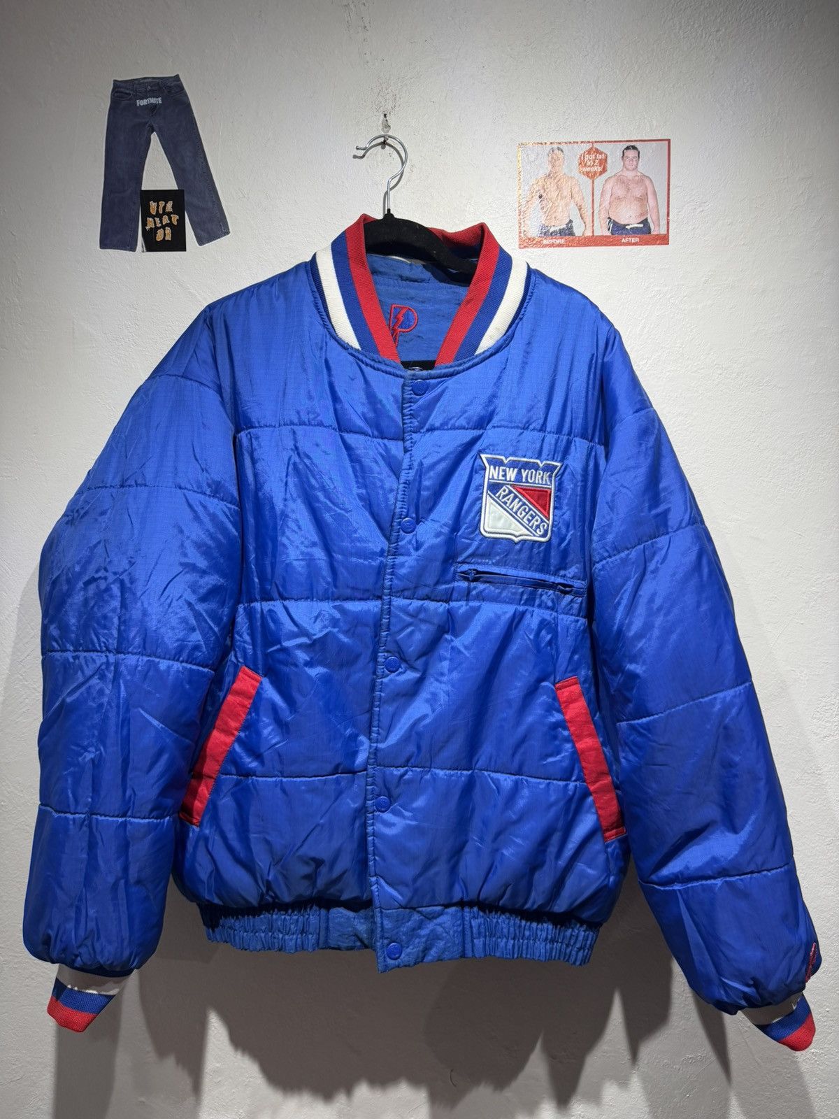 NHL Vintage New York Rangers Reversible jacket Size US XL / EU 56 / 4 - 11 Thumbnail