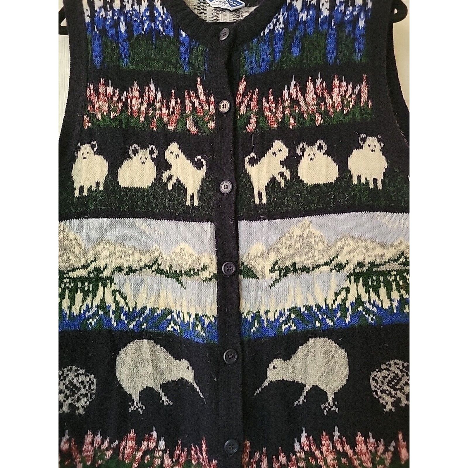 Other 80s Alpine PURE WOOL Knit Ski Vest Sweater New Zealand XL Size XL / US 12-14 / IT 48-50 - 5 Thumbnail