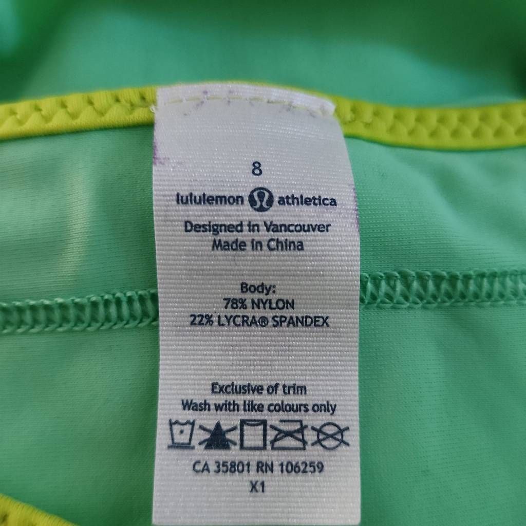 Lululemon Lululemon Women's Size 8 Dragon Lemon Lime Surf to Sand Hips Size 30" / US 8 / IT 44 - 2 Thumbnail