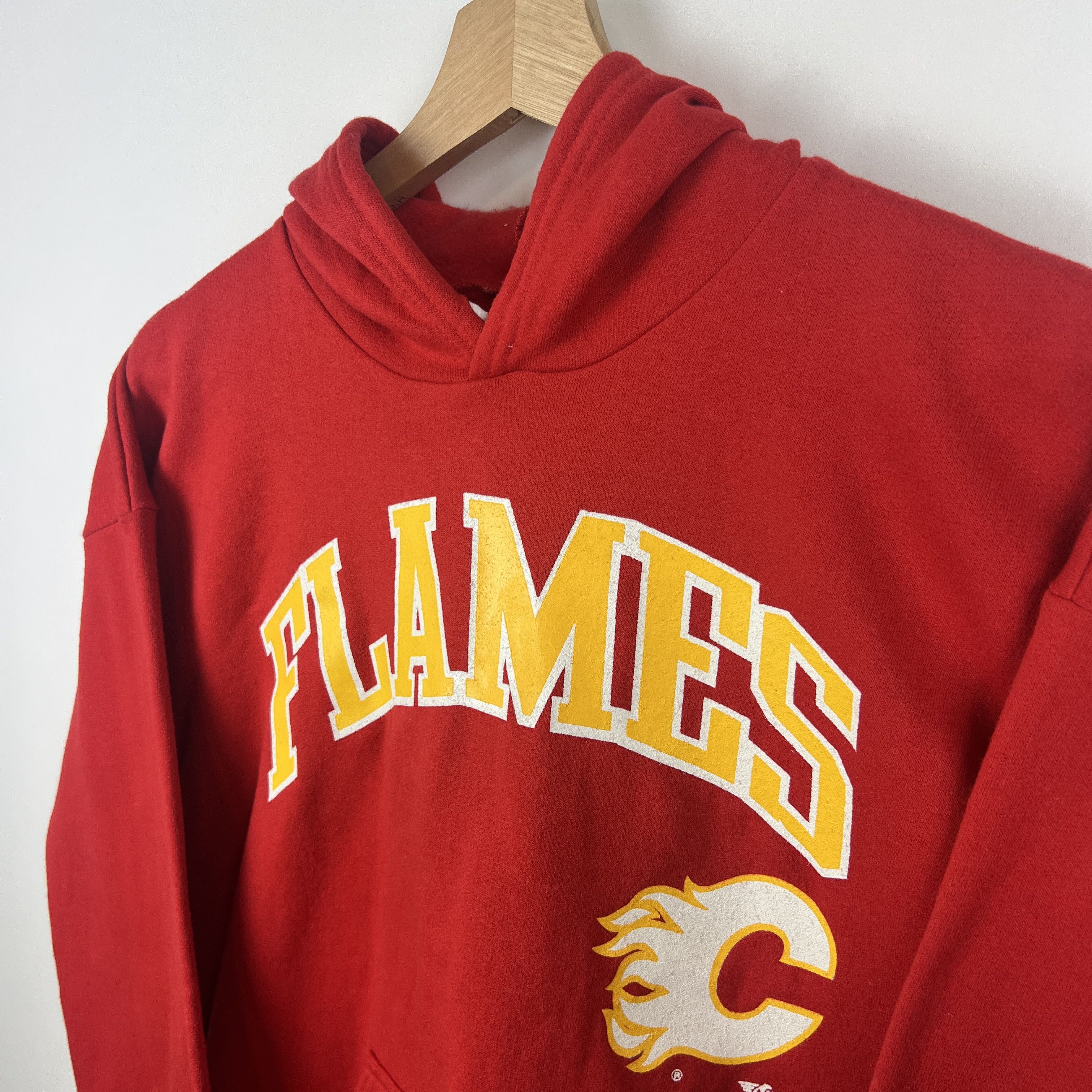NHL × Vintage Vintage 90's Ravens Calgary Flames NHL Pullover Hoodie Size XS / US 0-2 / IT 36-38 - 2 Thumbnail