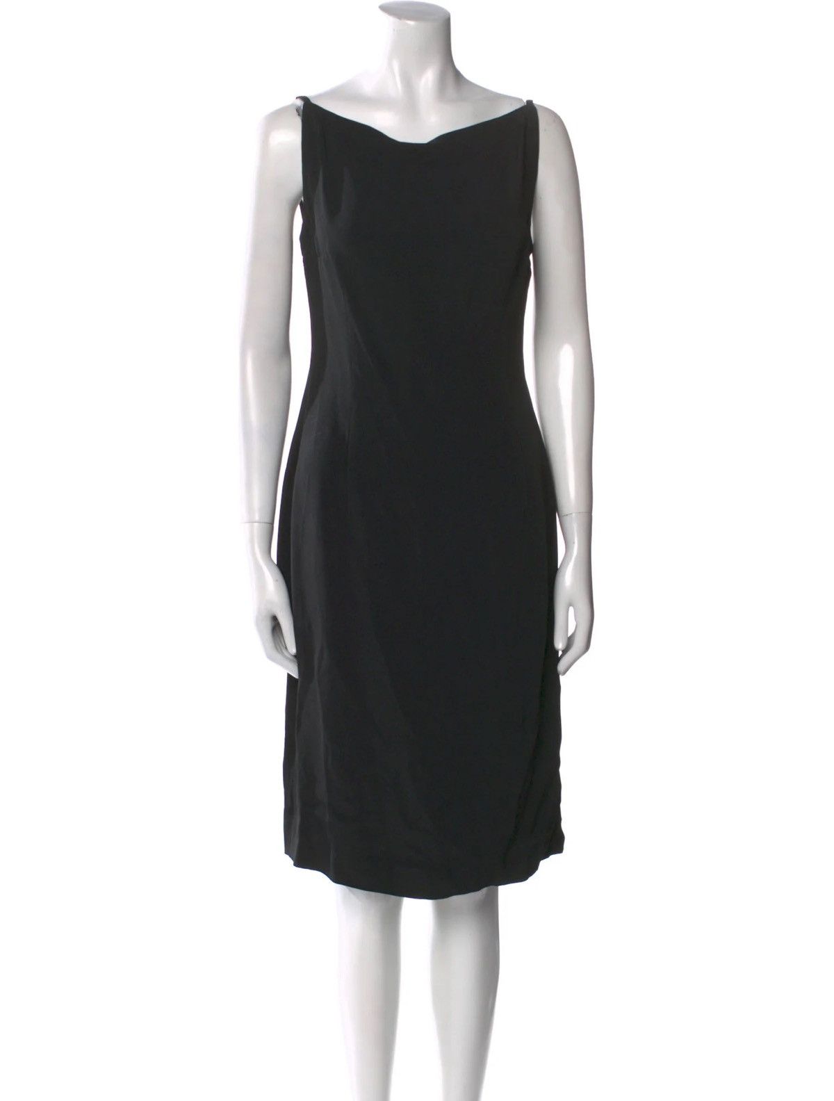 Rifat Ozbek OZBEK Black Midi Backless Dress Size M / US 6-8 / IT 42-44 - 2 Thumbnail