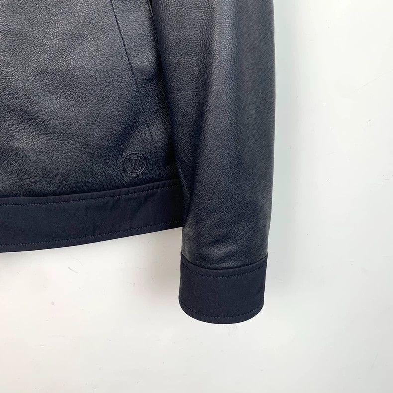Louis Vuitton Louis Vuitton Dark Blue Cow Leather Patchwork Lapel Zip Le Size US S / EU 44-46 / 1 - 4 Thumbnail