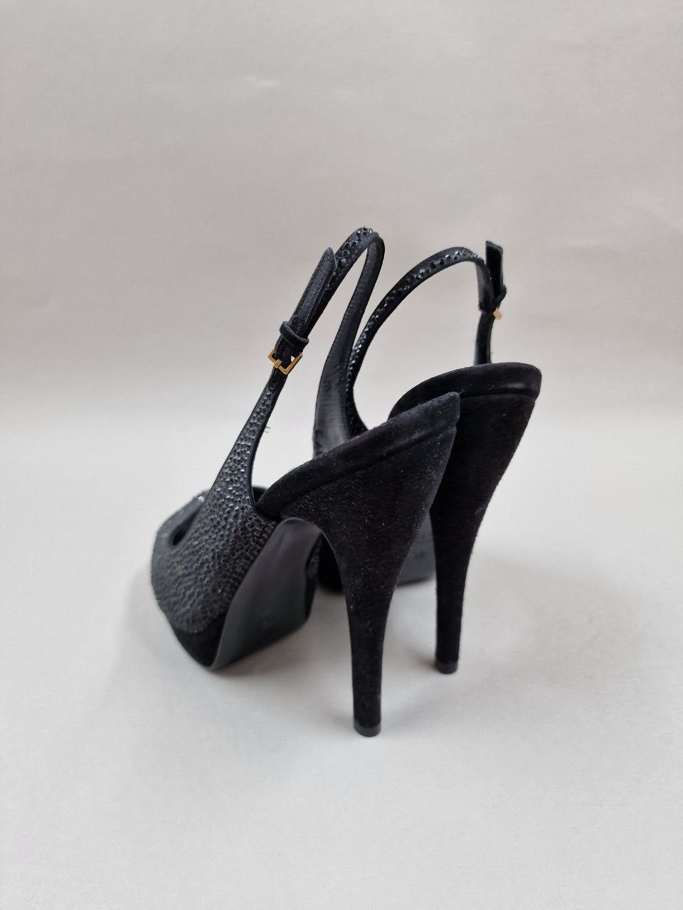 Gucci Gucci Crystal & Suede Leather Platform Heels Black Pumps Size US 8 / IT 38 - 3 Thumbnail