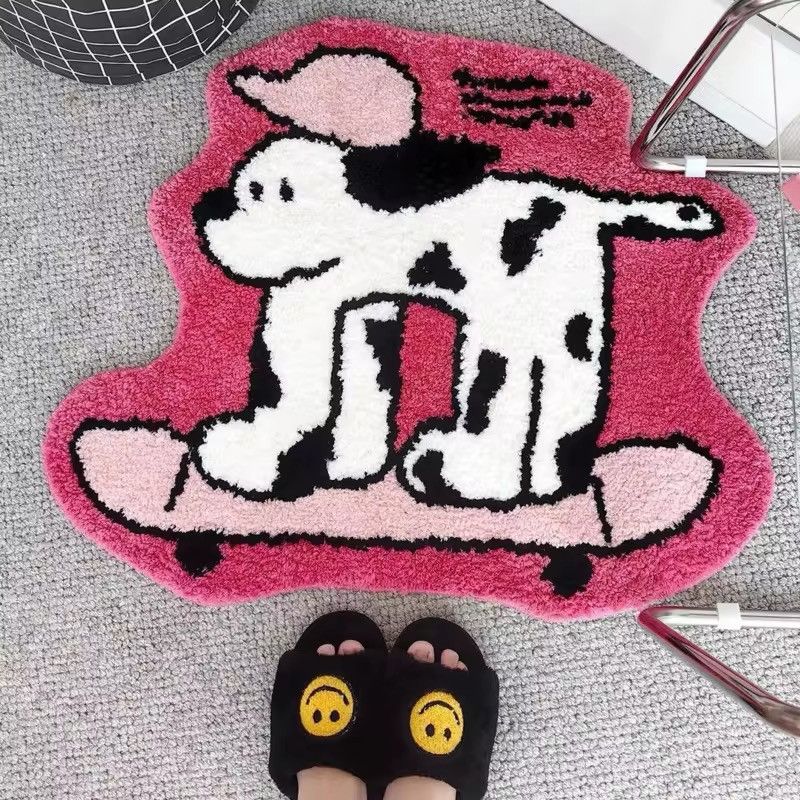 Handmade Design Cartoon Funny Dog Plush Carpet Rug Doormat Size ONE SIZE - 5 Thumbnail