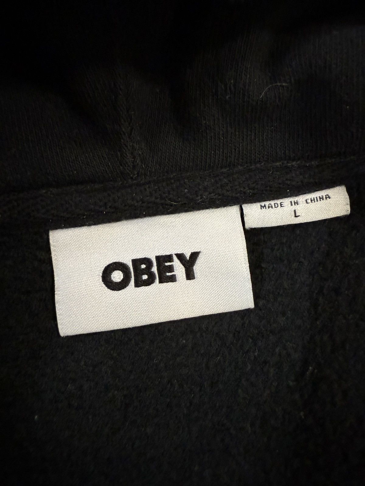 Obey Obey Black Embroidered Star Logo Zip Hoodie Sz. Large Size US L / EU 52-54 / 3 - 6 Thumbnail