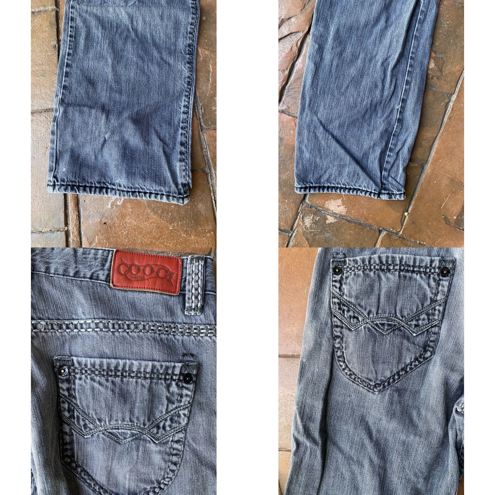 Coogi VINTAGE COOGI Denim Jeans Mens 34x34 Distressed Grunge Cyber Emo - 90s Bootcut Jeans Mens Size US 35 - 8 Thumbnail