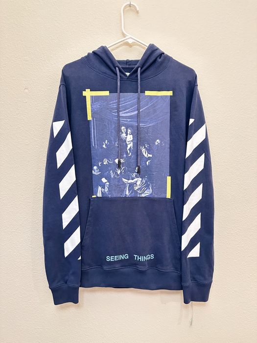 Off white diag clearance caravaggio hoodie blue