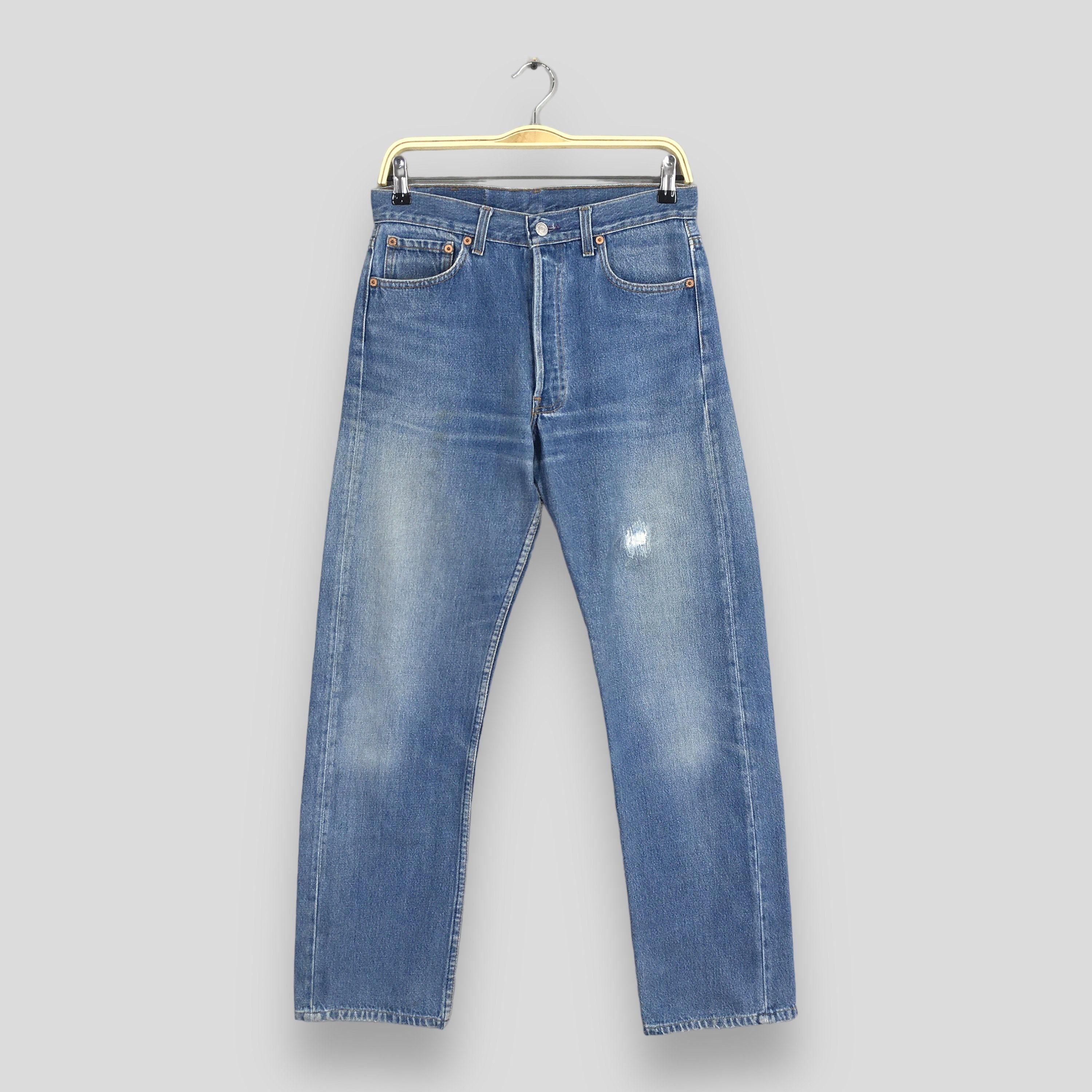 image of Size 28X29 Vintage 80's Levi's 501 Faded Blue Jeans, Men's