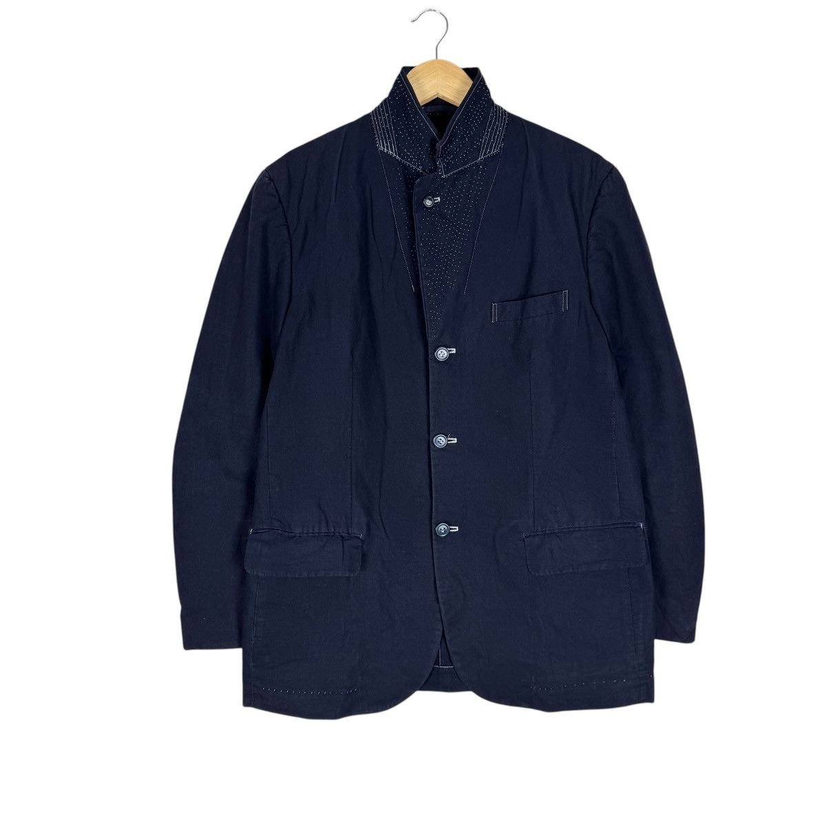 Comme des Garcons Homme 🌟CDG HOMME AW2000 INDIGO BLAZER COAT Size US M / EU 48-50 / 2 - 2 Thumbnail