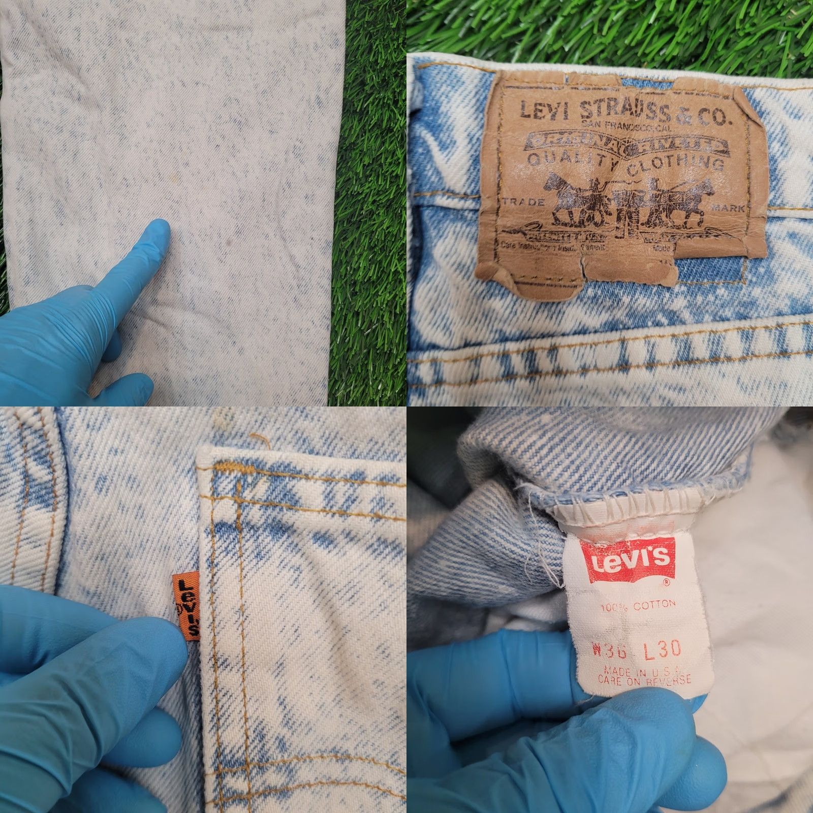 Levi's VTG Levis 550 Jeans Mens 36x30 Baggy Acid Wash 80s Orange Tab Tapered Relaxed Fit 5-Pocket Denim Streetwear Grunge Skate Hip Hop Boys Mens Size US 36 / EU 52 - 8 Thumbnail