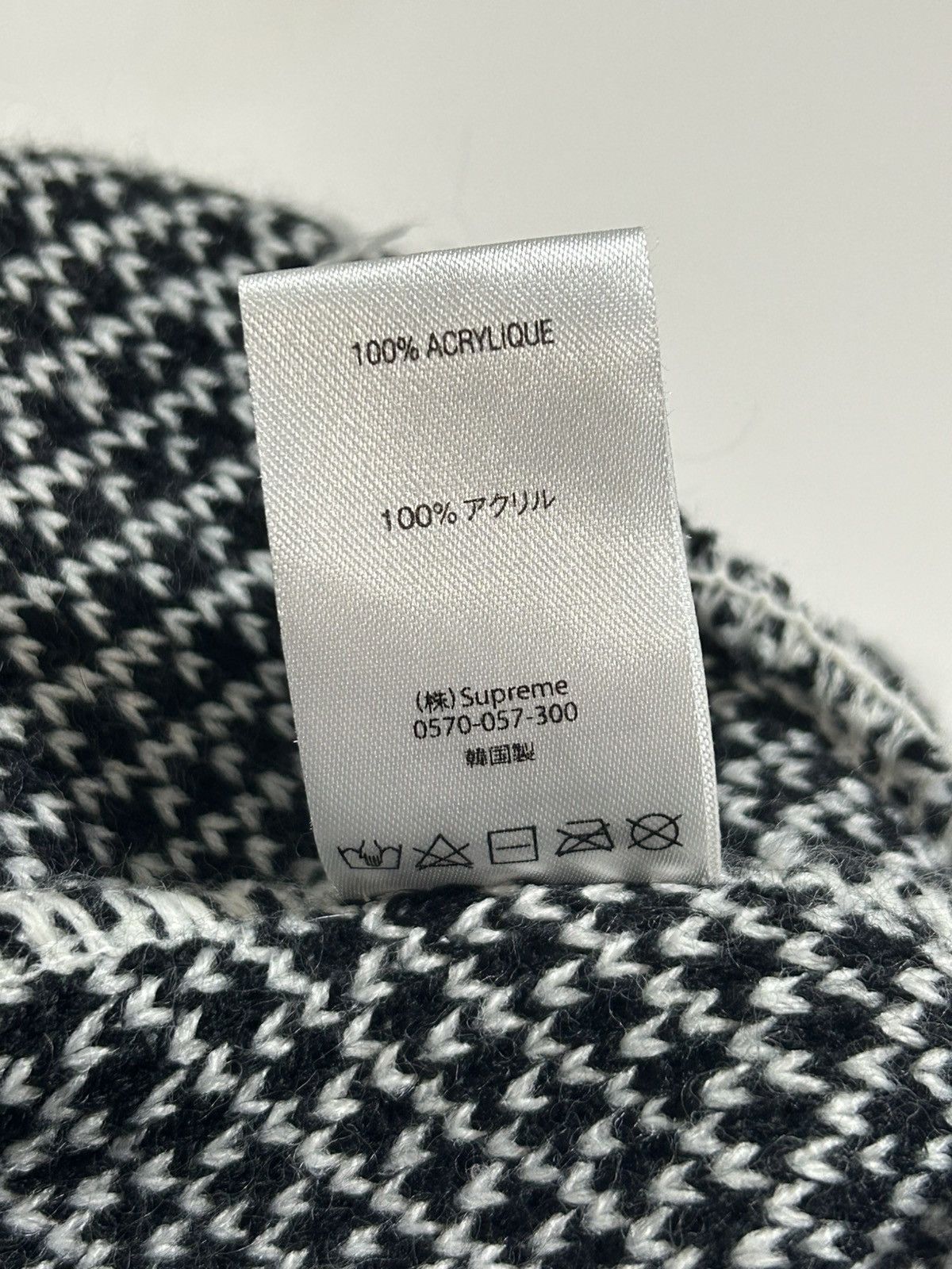 Supreme Supreme Fair Isle Beanie Black & White Size ONE SIZE - 4 Thumbnail