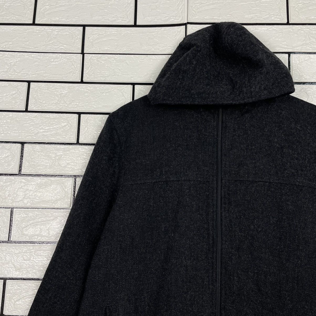 Michel Klein Michel Klein Homme Paris Black Wool Hooded Overcoat Size US M / EU 48-50 / 2 - 7 Thumbnail