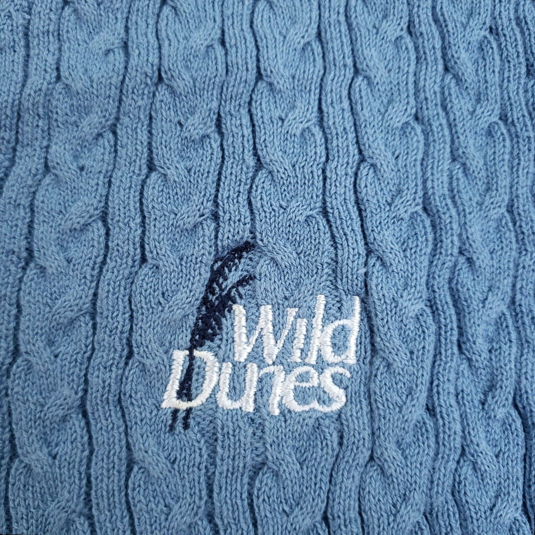Izod IZOD Mens Sweater Vest Blue Large Cable-Knit Pullover Logo Casual Size US L / EU 52-54 / 3 - 6 Thumbnail