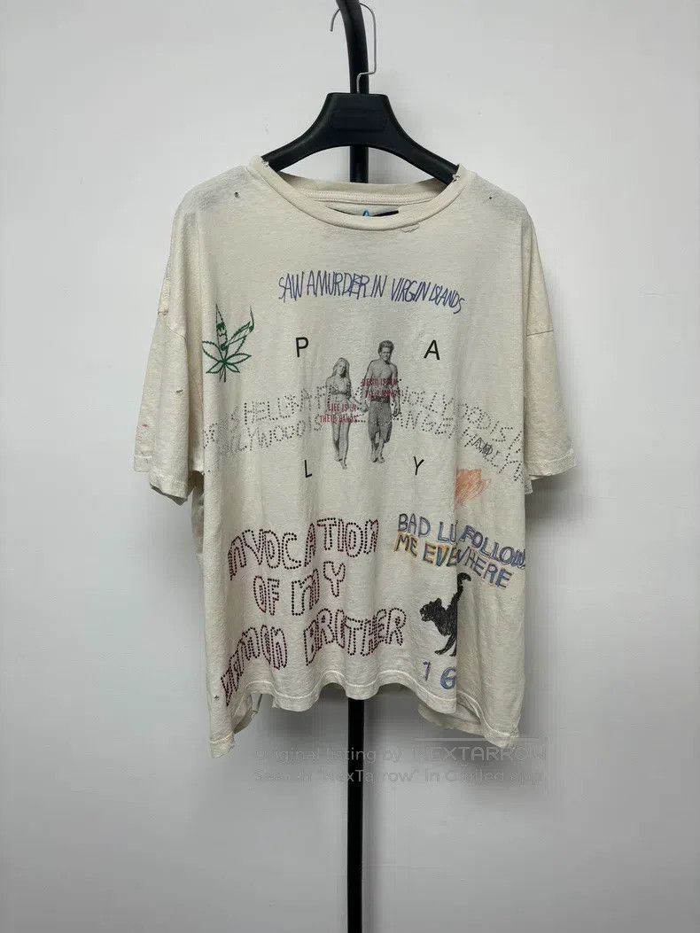 Palm Angels Paly 25ss diamond-embellished graffiti crew-neck T-shirt| Size M / US 6-8 / IT 42-44 - 1 Thumbnail