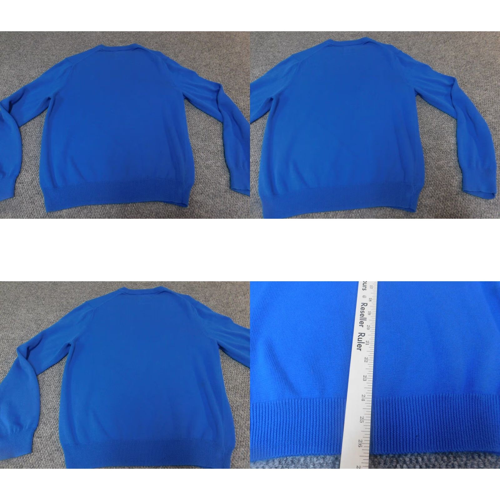 Express Express Mens Sweater Large Blue Logo Pullover V-Neck Stretch Cotton Classic Size US L / EU 52-54 / 3 - 8 Thumbnail