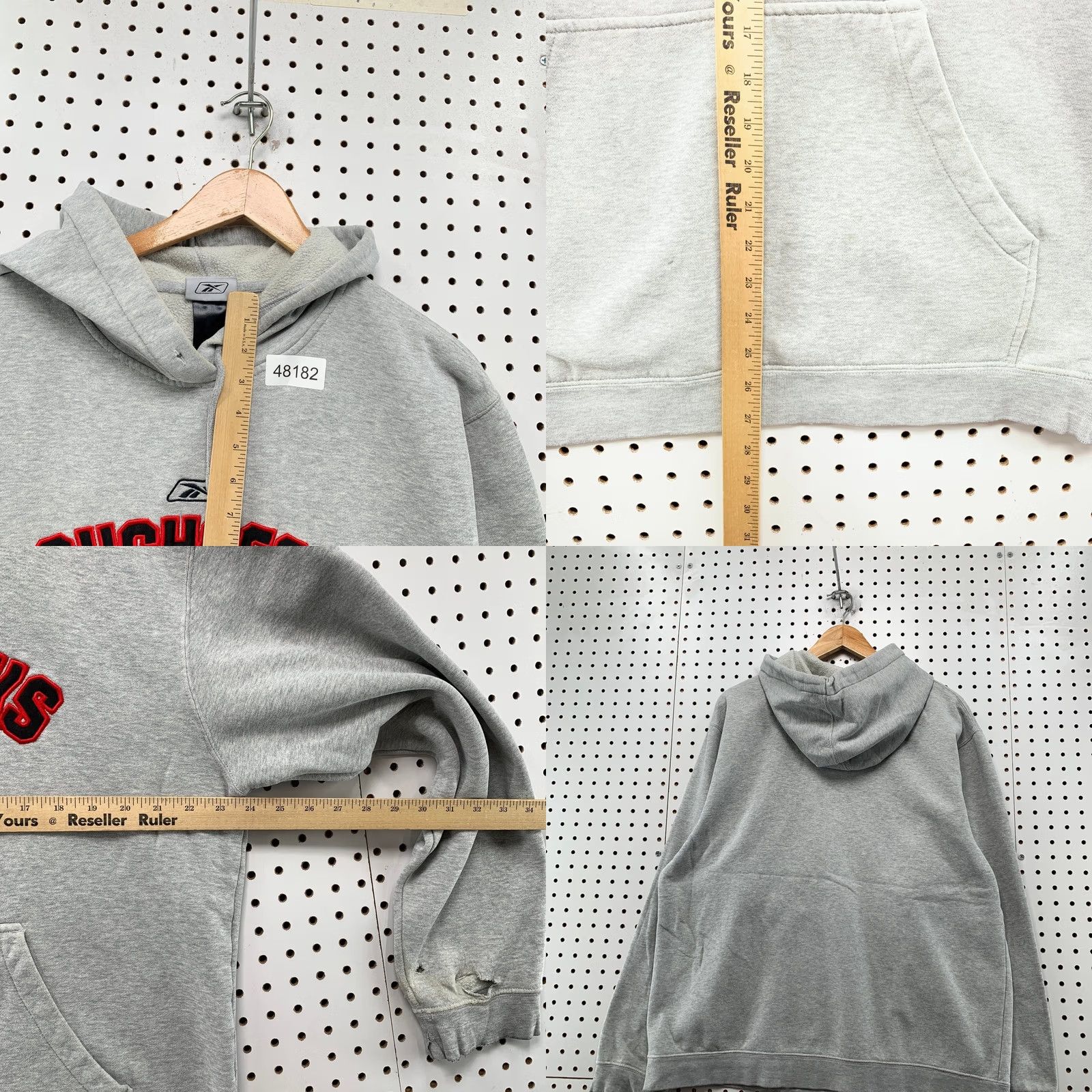 Reebok Reebok Vintage Calgary Roughnecks Hoodie Sweatshirt Mens Large Gray Embroidered Size US L / EU 52-54 / 3 - 9 Thumbnail