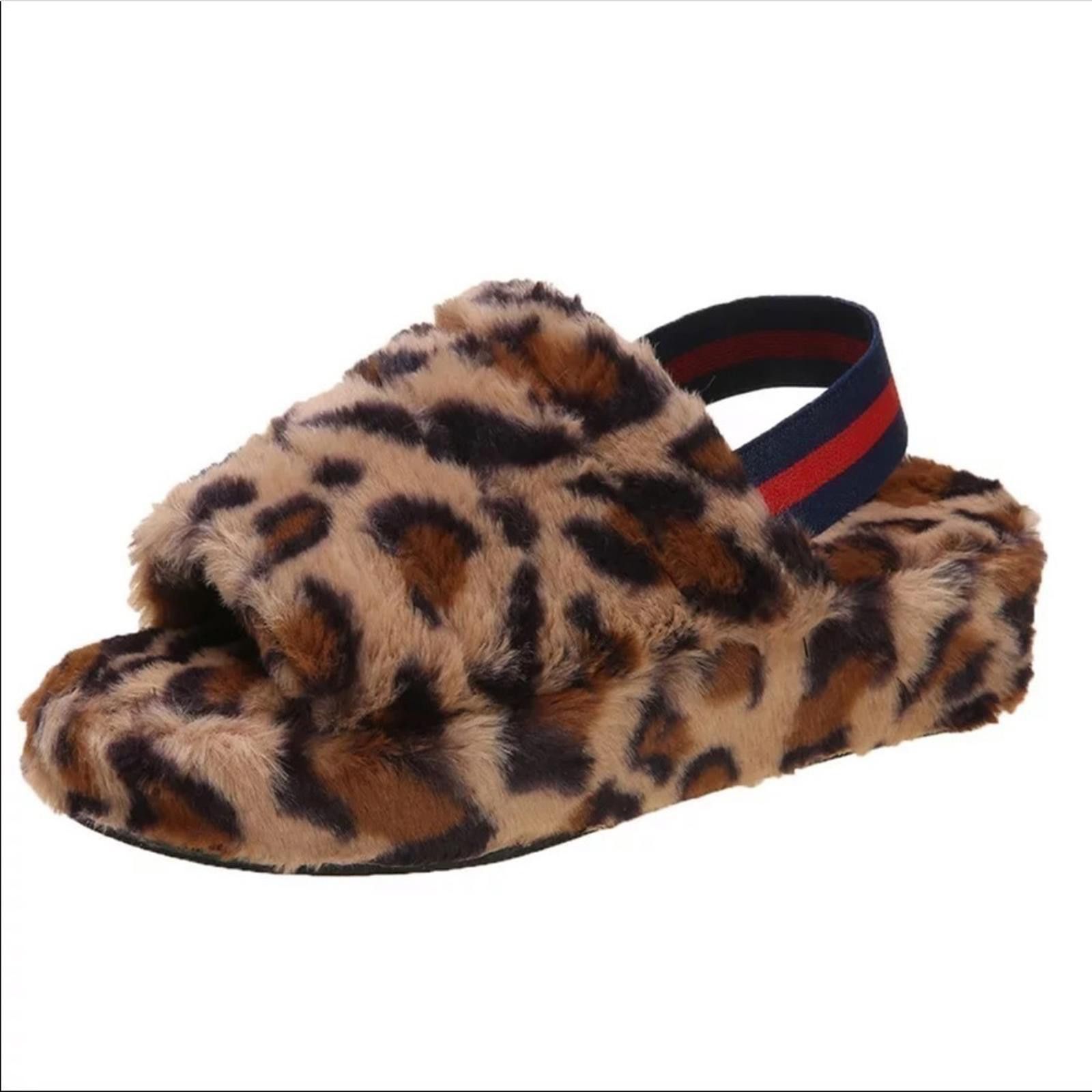 Designer Leopard Slipper​​​​​​​​s With Back Strap NWT Size US 9 / IT 39 - 4 Thumbnail