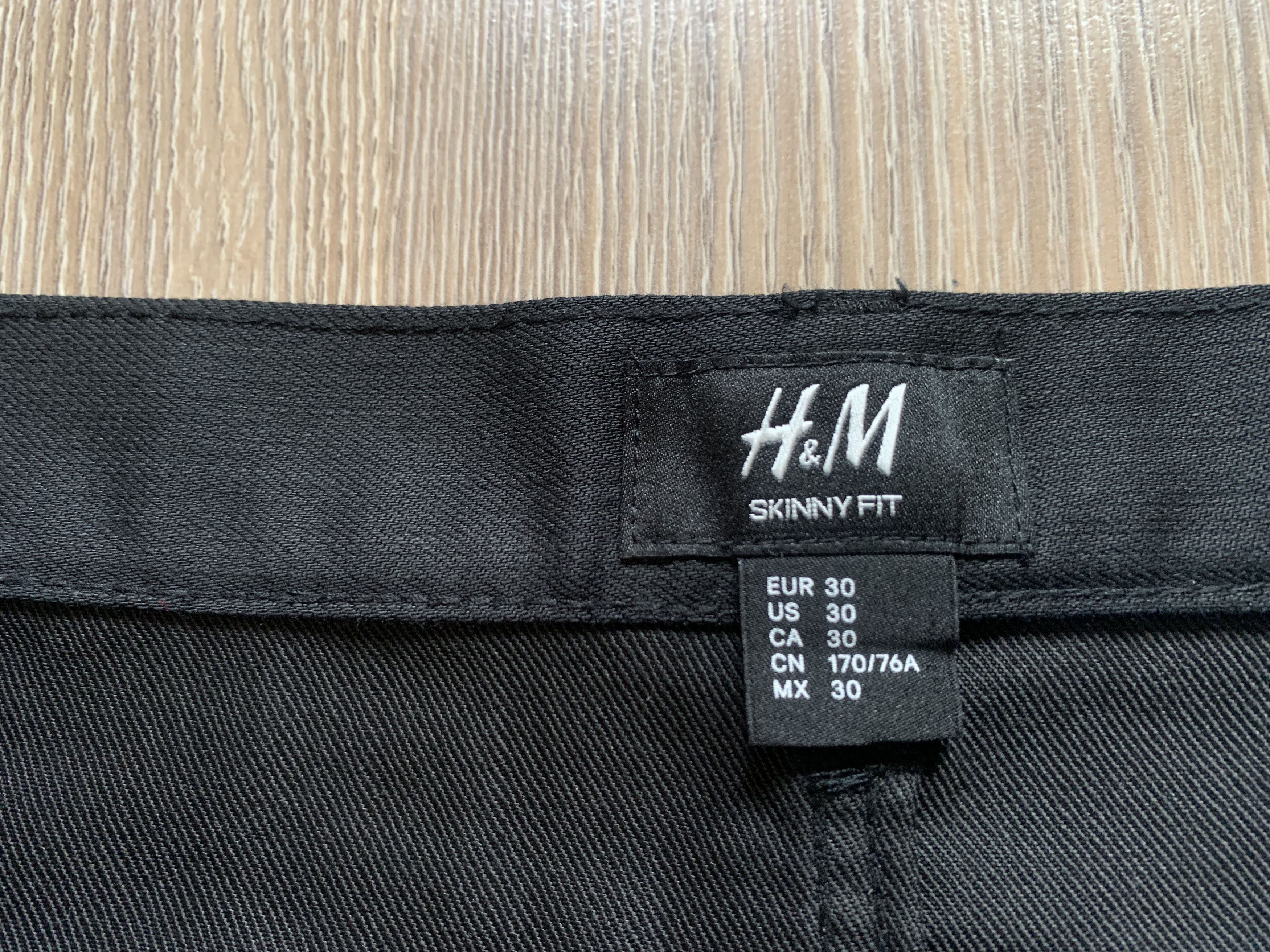 H&M H&M Mens Skinny Fit Black Jeans Size US 30 / EU 46 - 7 Thumbnail