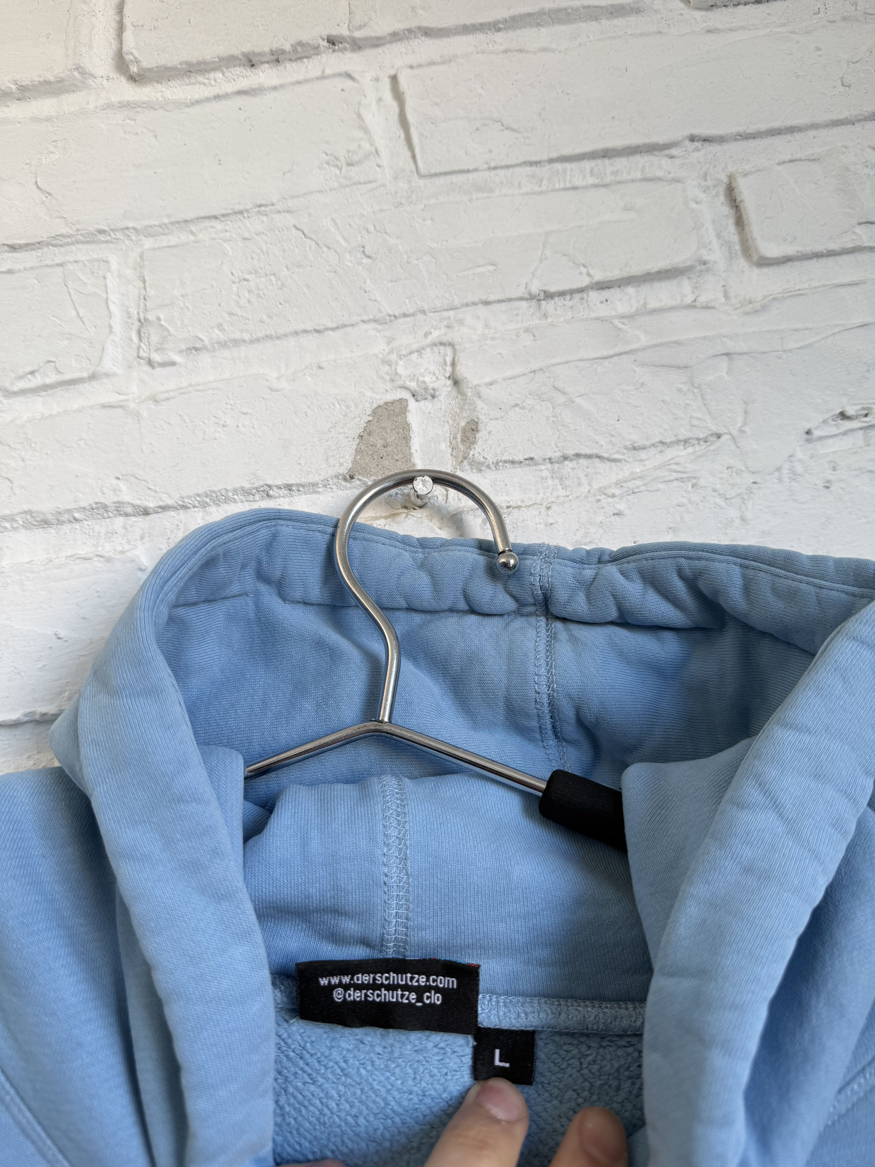 Derschutze Derschutze Grand Theft embroidered logo baby blue hoodie Size US L / EU 52-54 / 3 - 4 Thumbnail