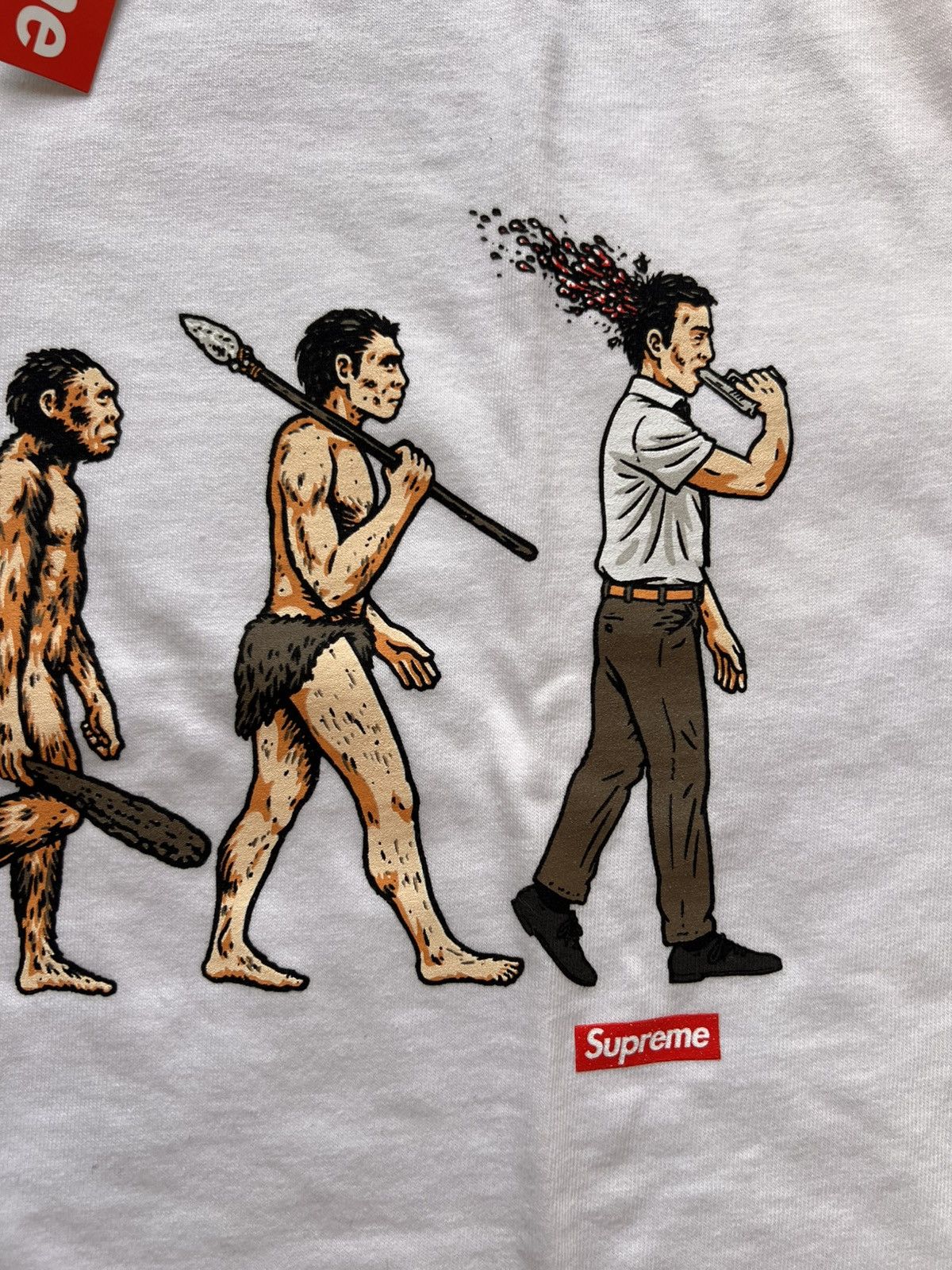 Supreme Supreme Evolution Tee White M ape human t-shirt primitive Size US M / EU 48-50 / 2 - 9 Thumbnail