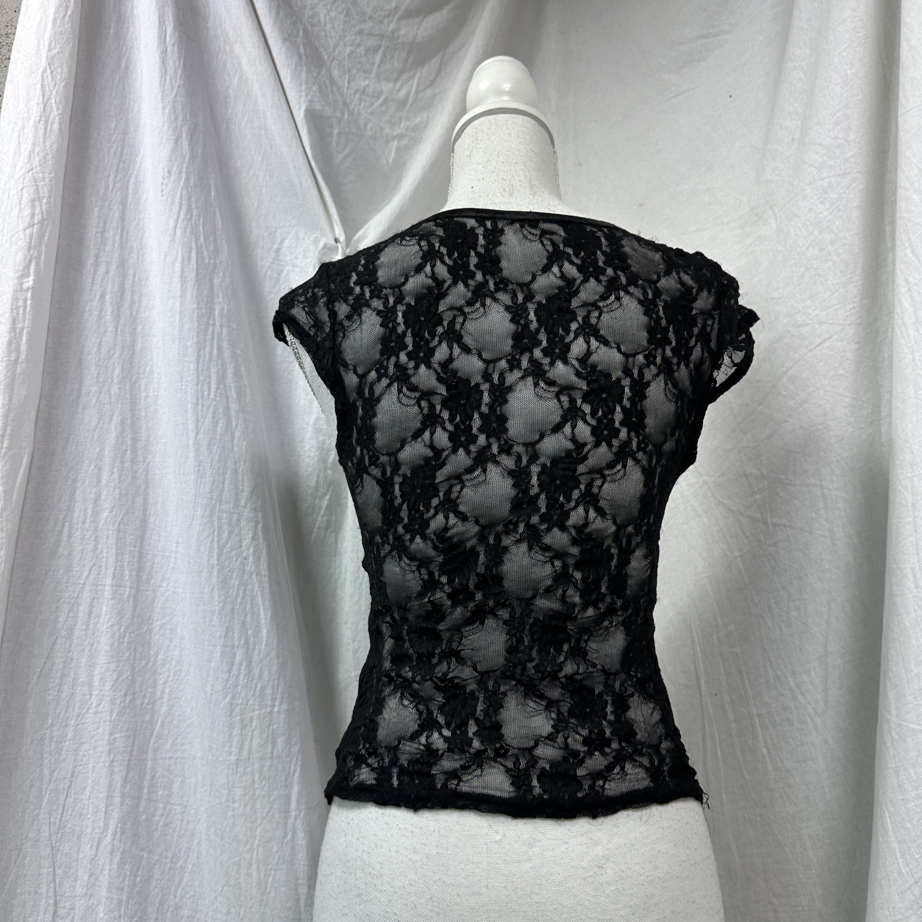 Vintage Vintage Avant Garde Sheer Lace Corset Top Y2K Size S / US 4 / IT 40 - 7 Thumbnail