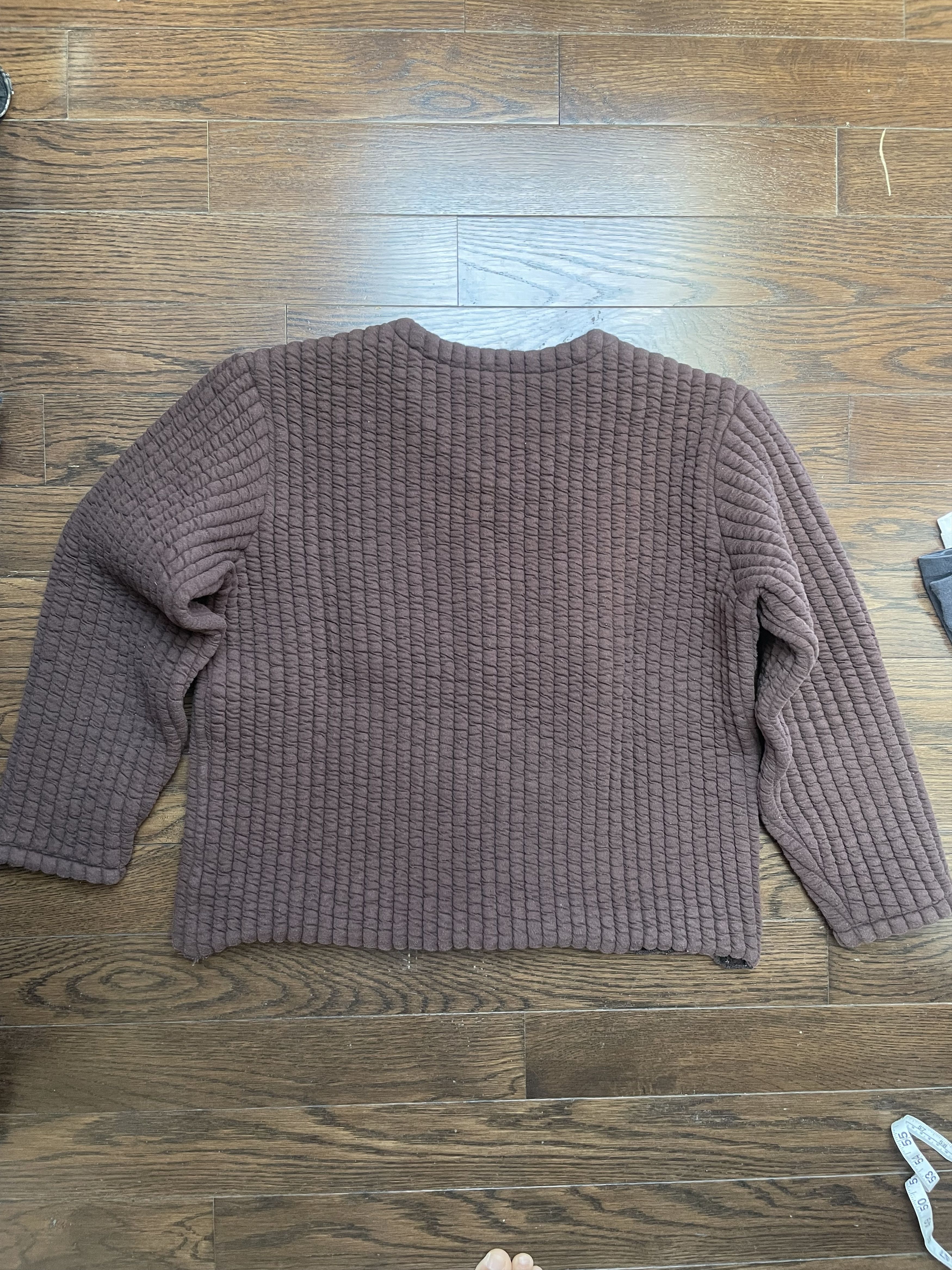 Quilted V Neck Sweater Rust