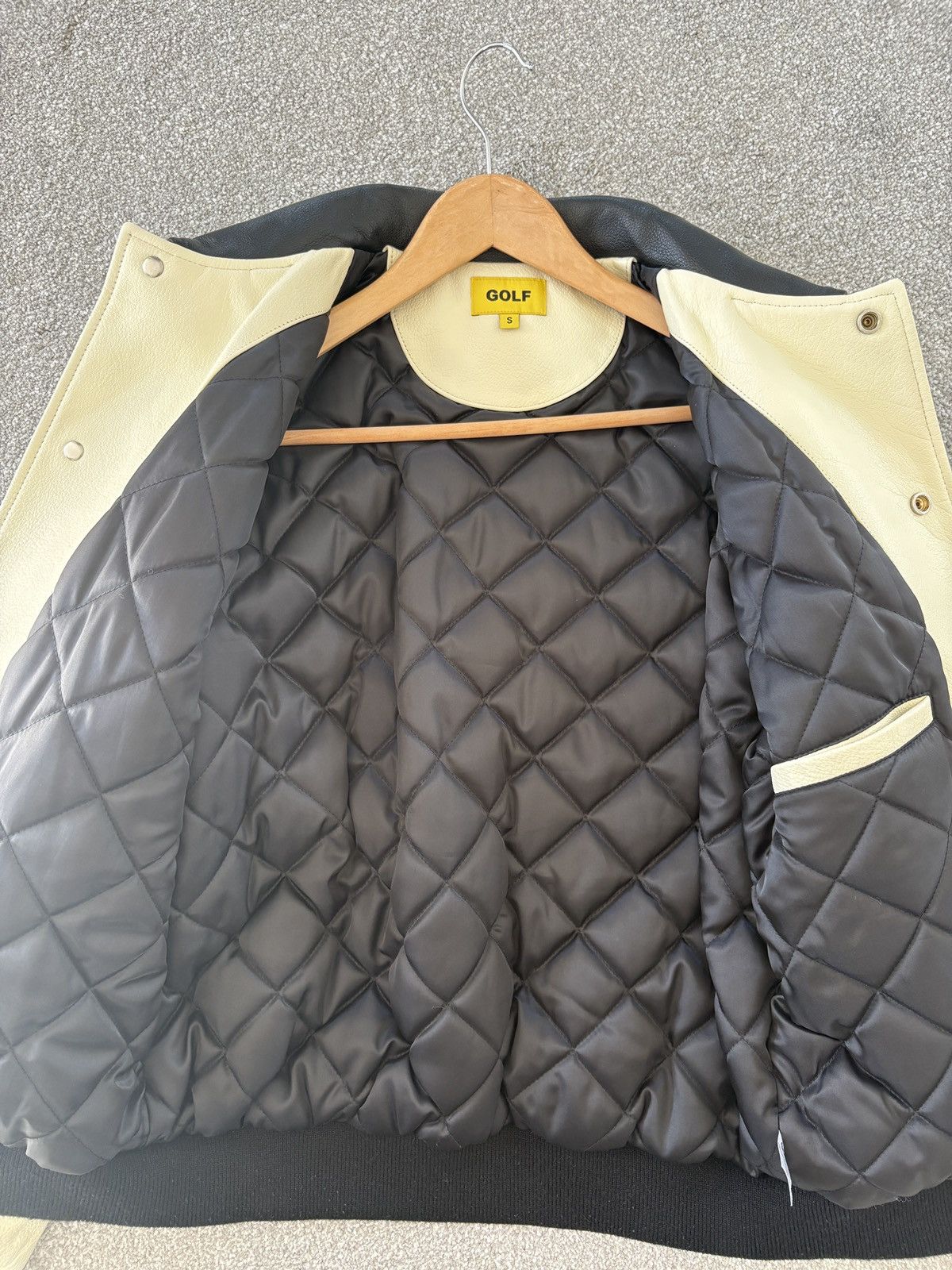 Golf Wang Golf Wang Olde Cream Leather Jacket (Winter 2020) Size US S / EU 44-46 / 1 - 7 Thumbnail