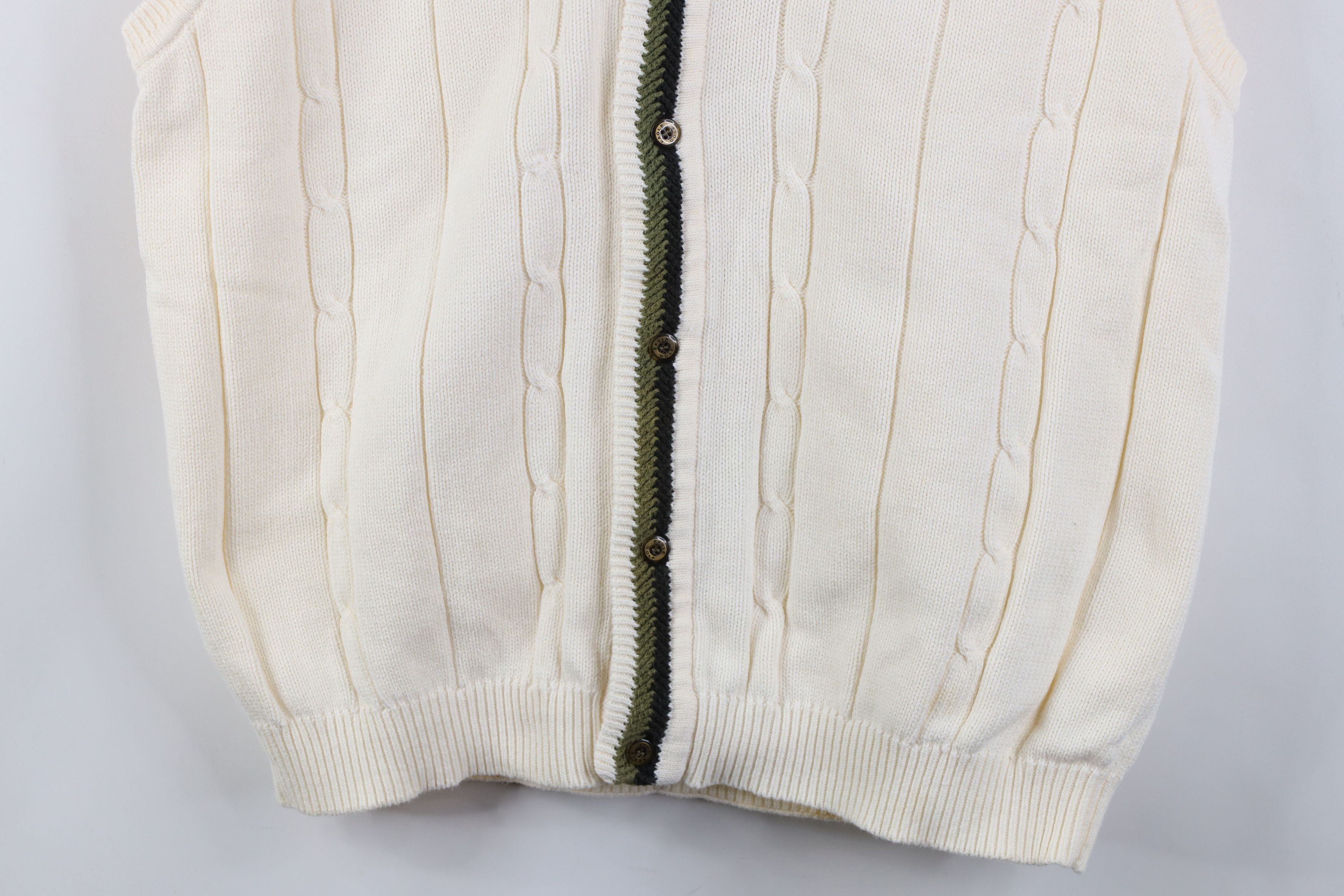 Vintage Vintage 90s Streetwear Cable Knit Golf Cardigan Sweater Vest Size US L / EU 52-54 / 3 - 3 Thumbnail