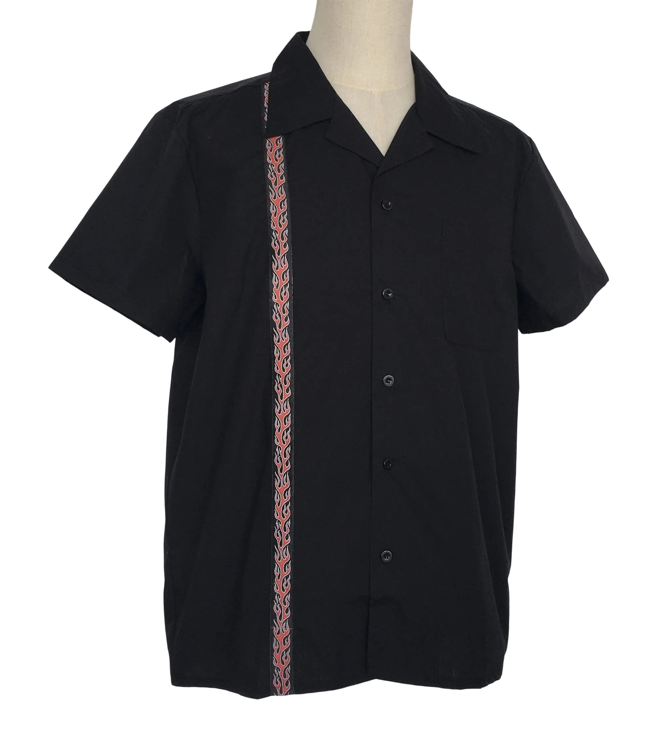 Other Black Shirt With Flame Pattern 50's Style Size US L / EU 52-54 / 3 - 2 Thumbnail
