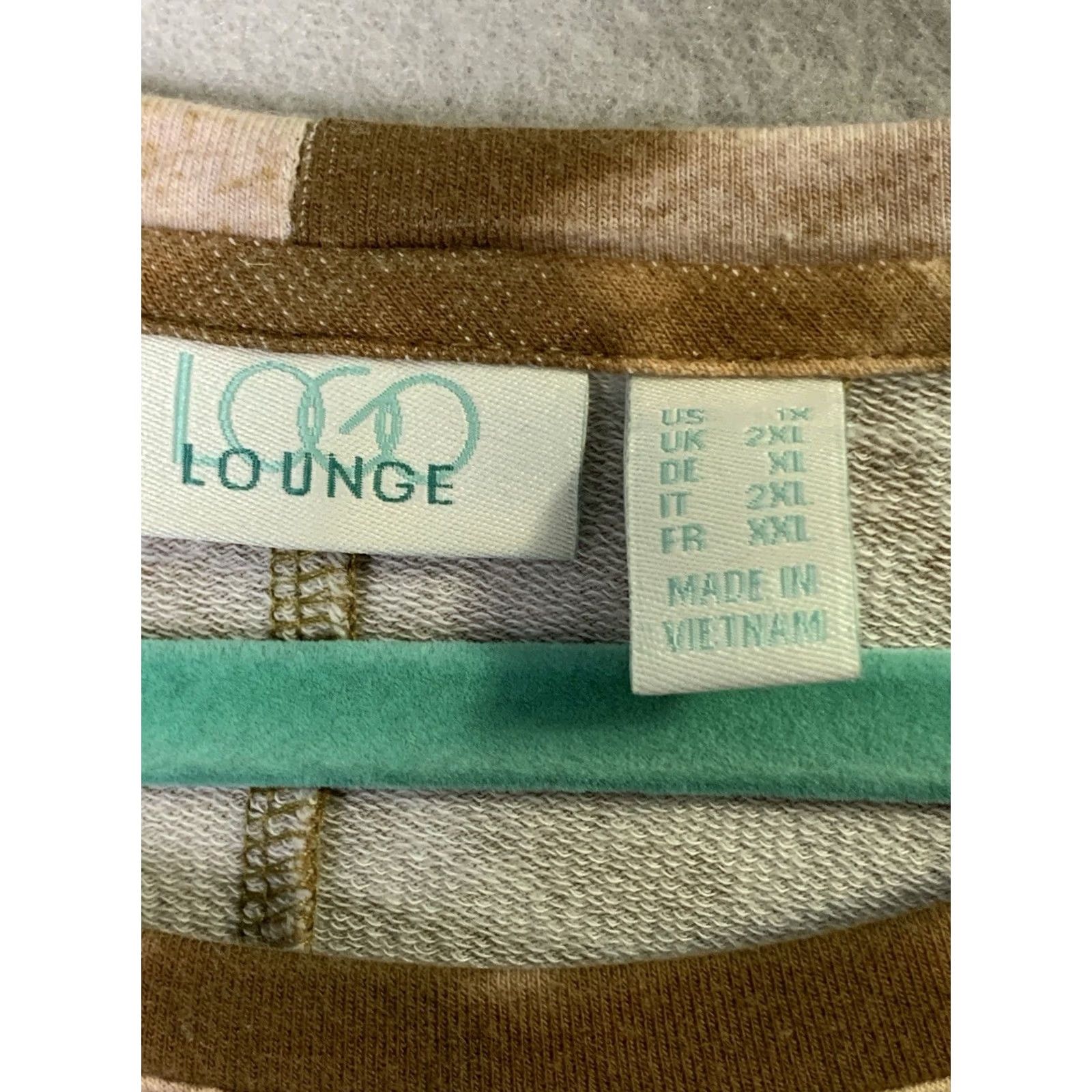 Vintage LOGO Lori Goldstein Tunic 1X Tie Dye Boho Tiered Contrast Trim Lounge Women's Size XL / US 12-14 / IT 48-50 - 3 Thumbnail