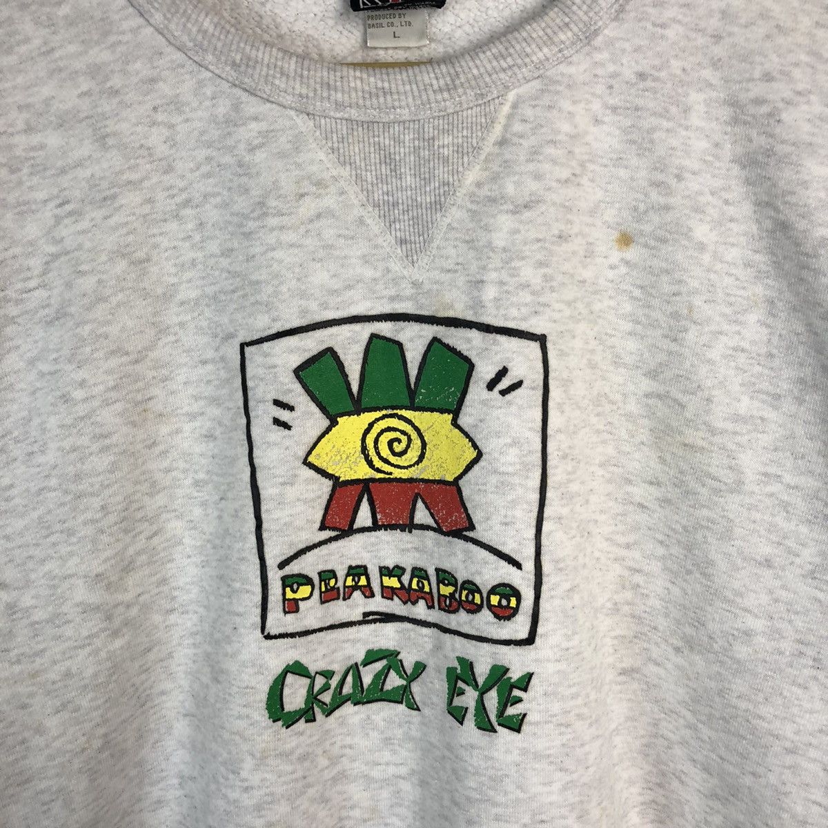 Japanese Brand × Vintage Peakaboo rasta Reggie Grey Sweatshirt #A557 Size US M / EU 48-50 / 2 - 10 Thumbnail