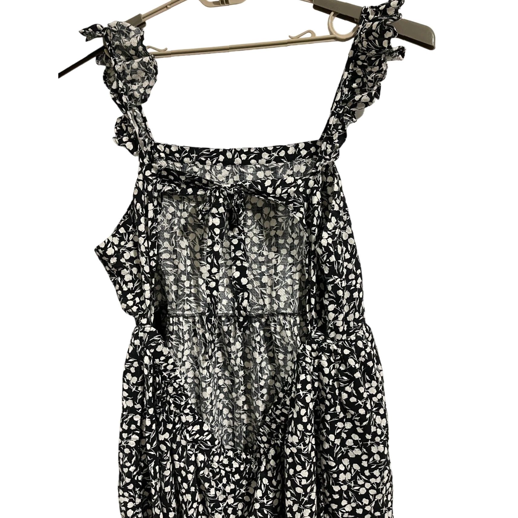 RIXO RIXO Dress for Target Floral Ruffle Strap Midi Dress Black White Plus Size 24W / 26W Size 4XL / US 24-26 - 4 Thumbnail