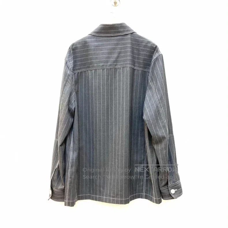 Versace Versace Gray wool striped coat Size US XL / EU 56 / 4 - 2 Thumbnail