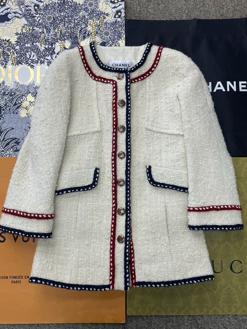 Chanel White Trimmed Jacket