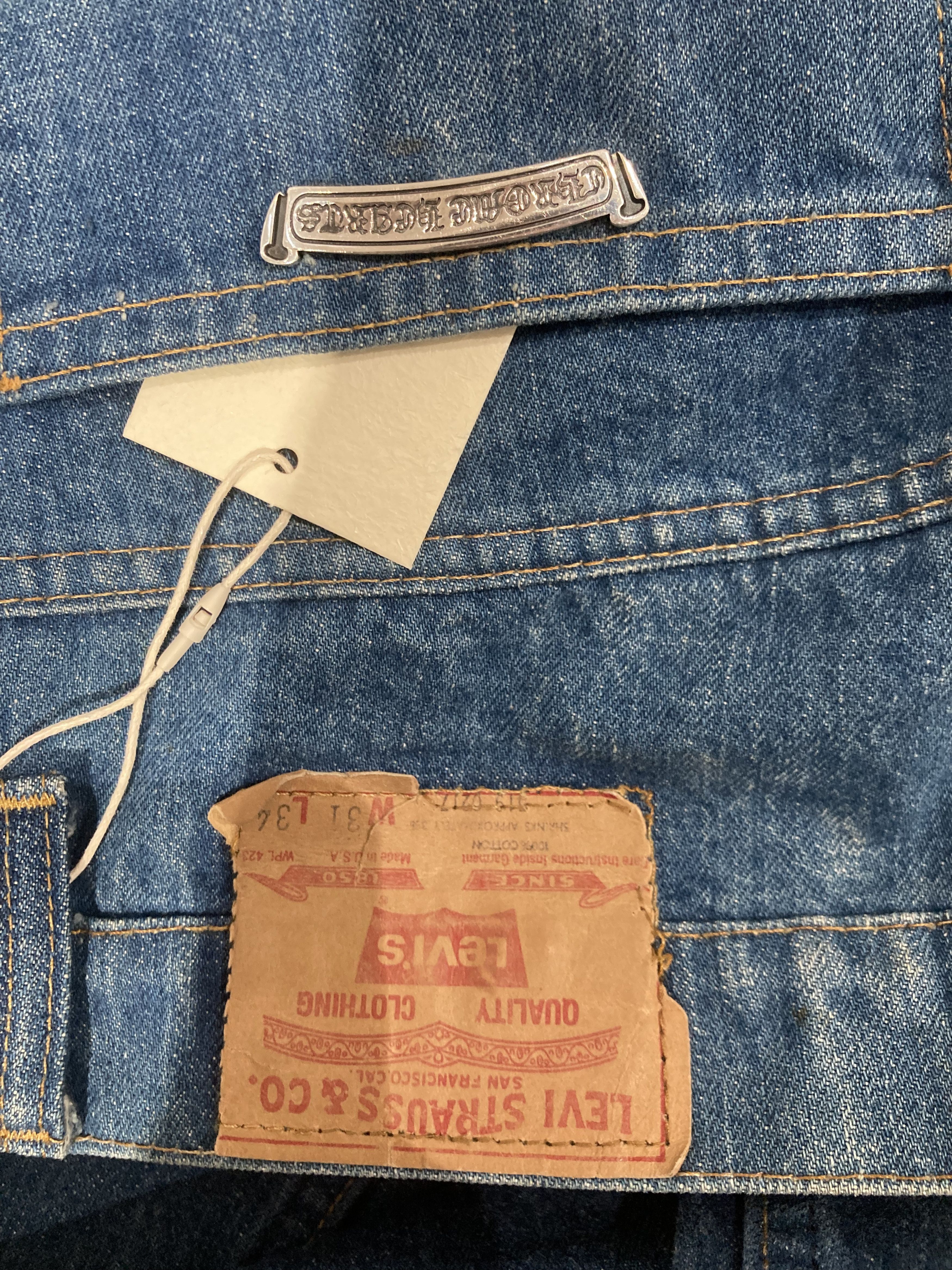Chrome Hearts Chrome Hearts Levi's 517 Blue Cross Leather Patch Jeans Size 29" - 9 Thumbnail