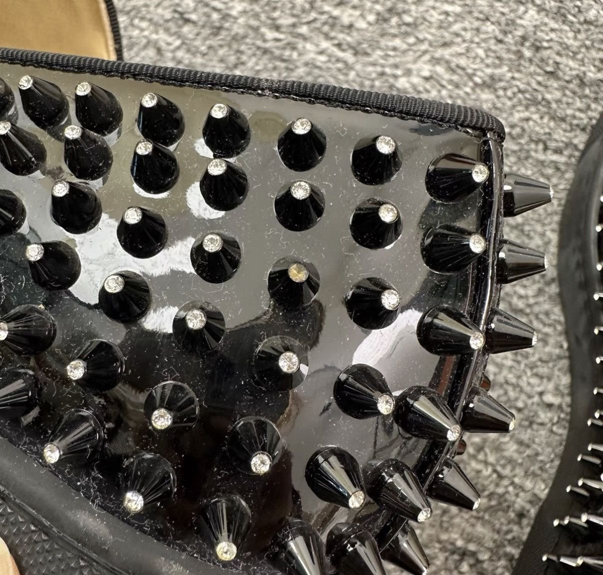 Christian Louboutin Christian Louboutin Black Studded Crystal Slip-Ons K12 Size US 6.5 / EU 39-40 - 7 Thumbnail
